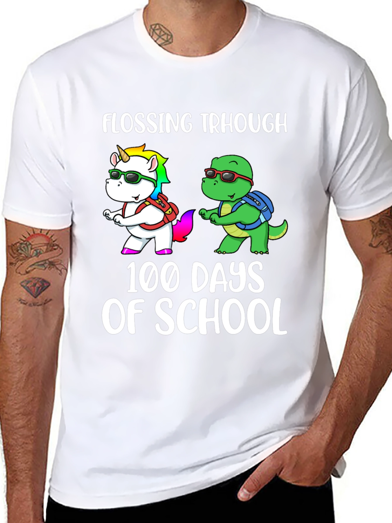 Flossing Through 100 Days Of School T-Shirt