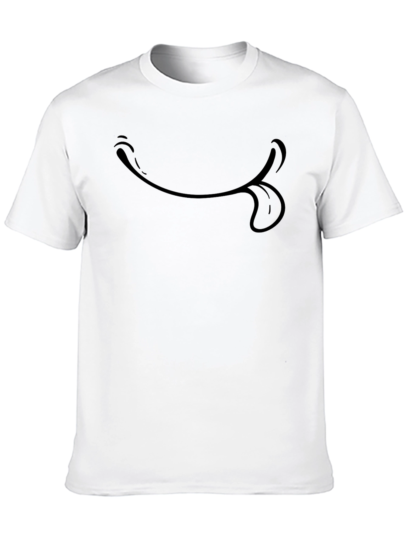 Funny Tongue Out Graphic Black T-Shirt