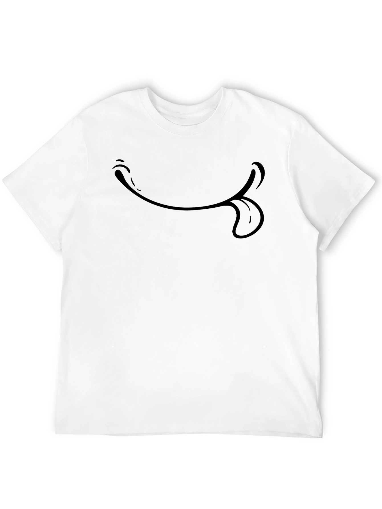 Funny Tongue Out Graphic Black T-Shirt