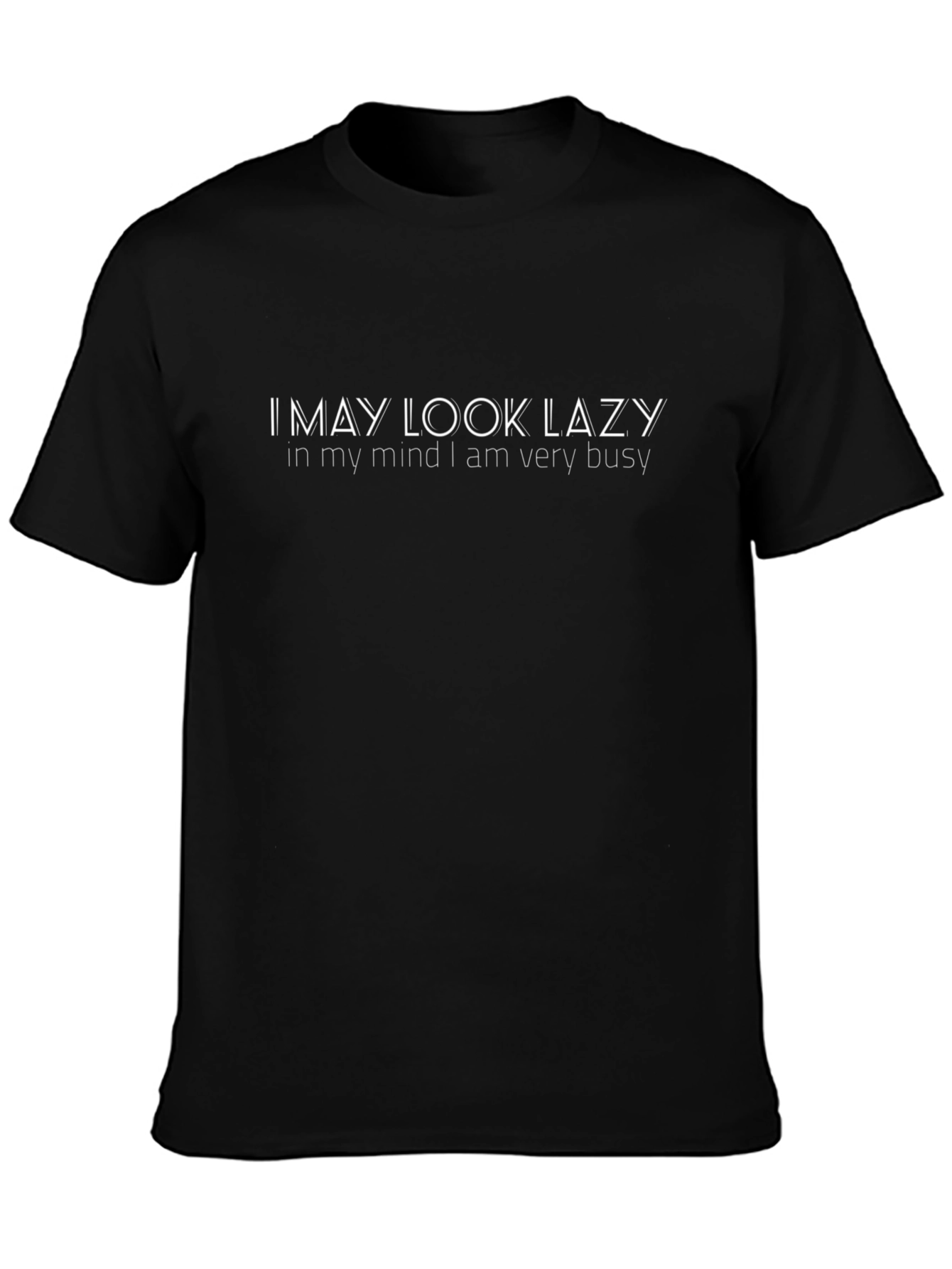 Funny Lazy Mind T-Shirt - Black