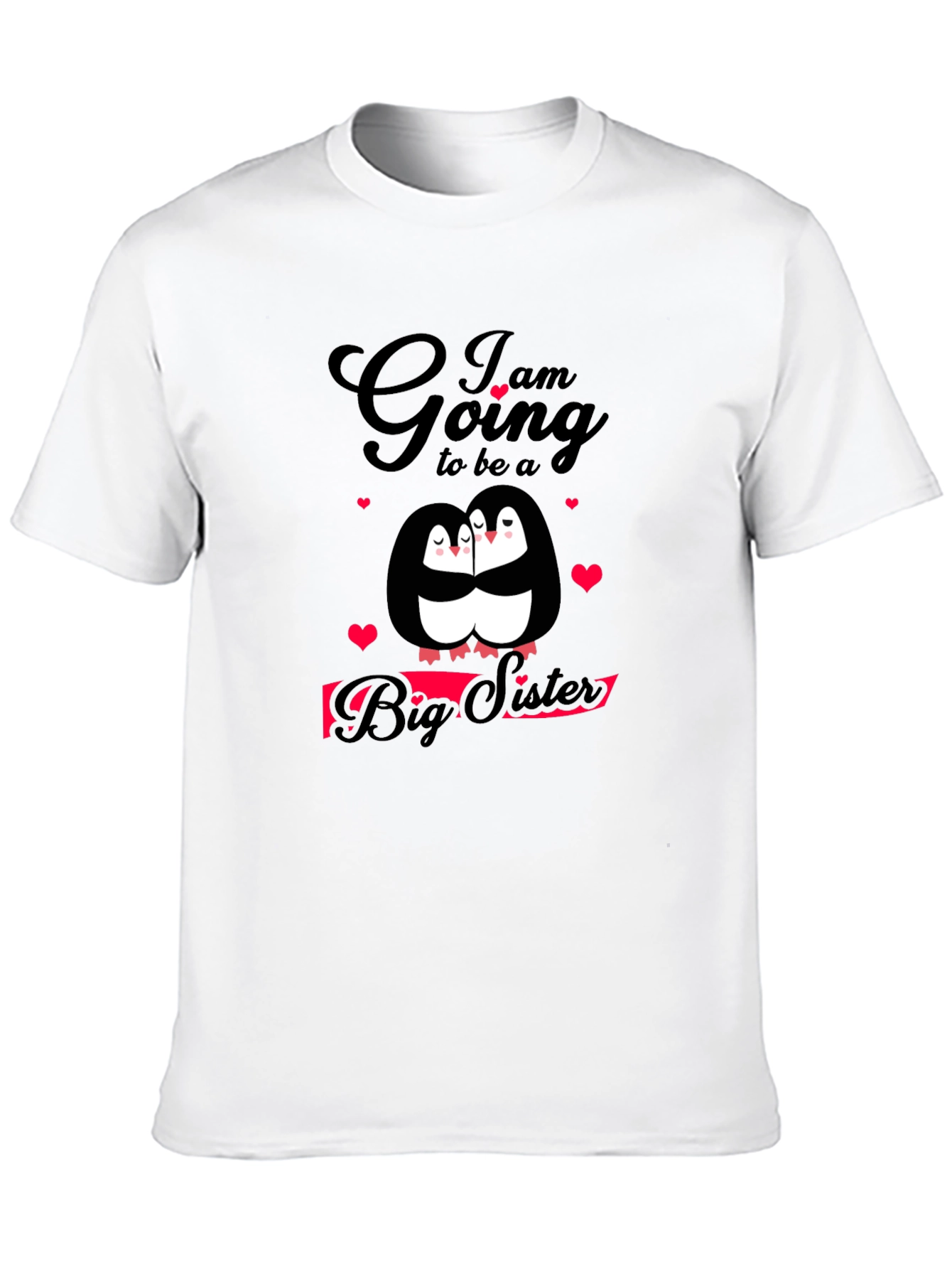 Big Sister Penguin Tee - Cute Family Matching Shirt