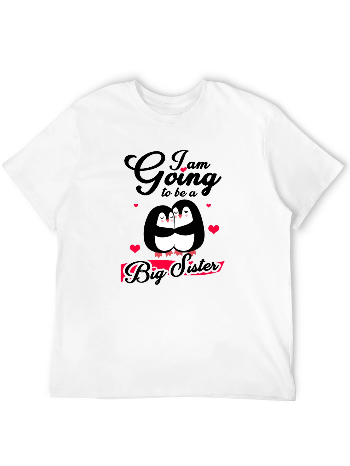 Big Sister Penguin Tee - Cute Family Matching Shirt
