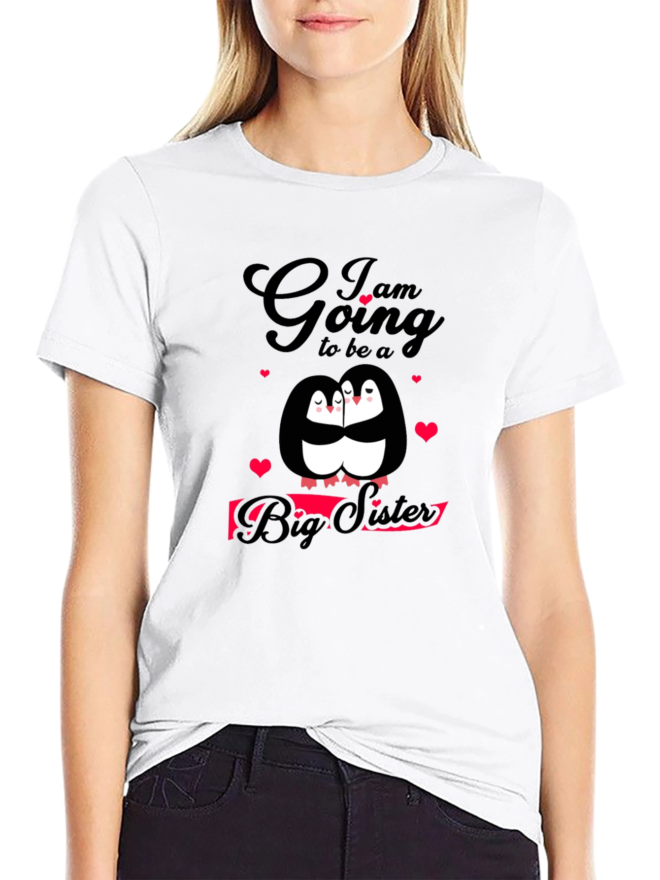 Big Sister Penguin Tee - Cute Family Matching Shirt
