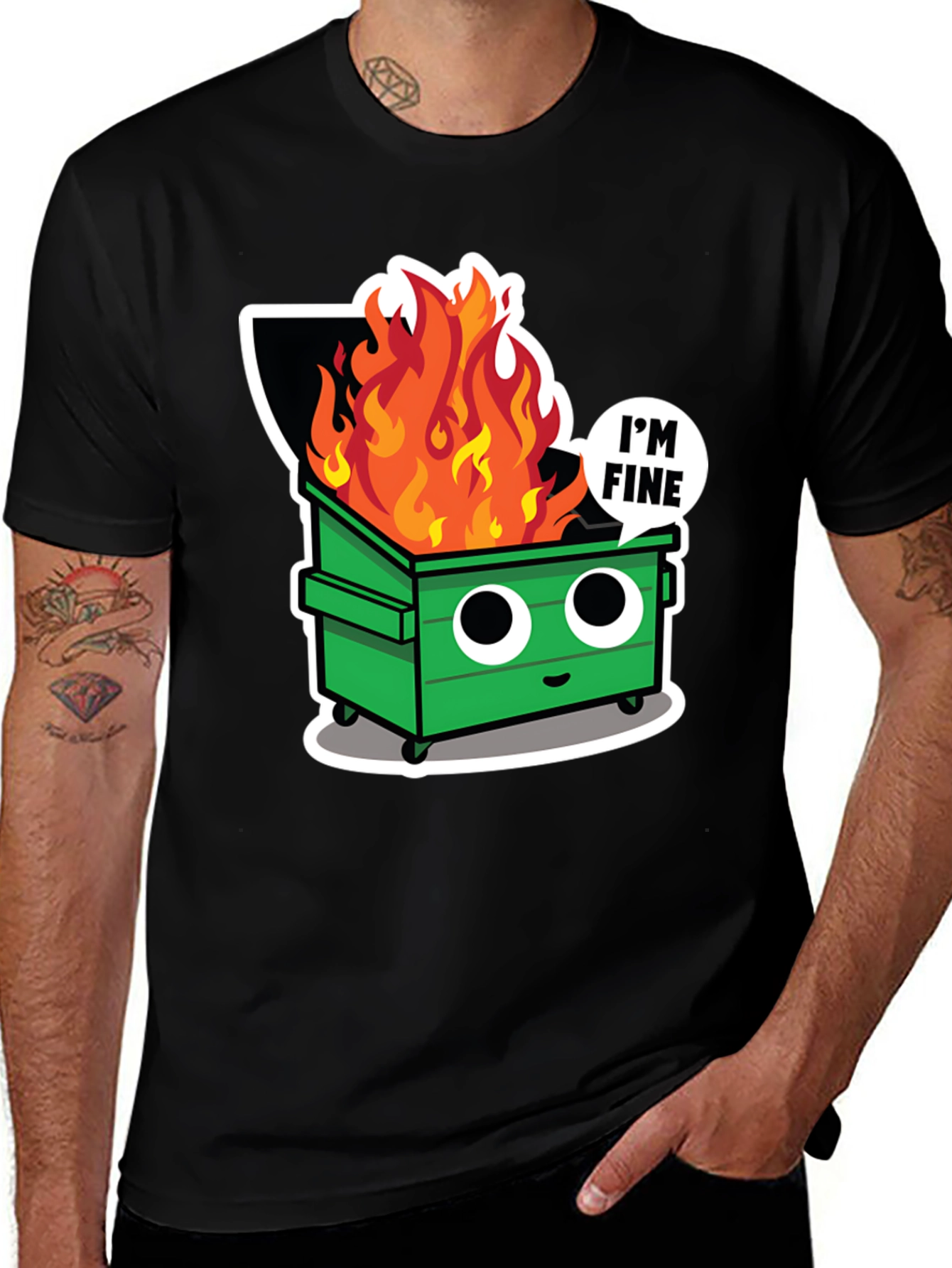 Dumpster Fire T-Shirt - Im Fine Tee