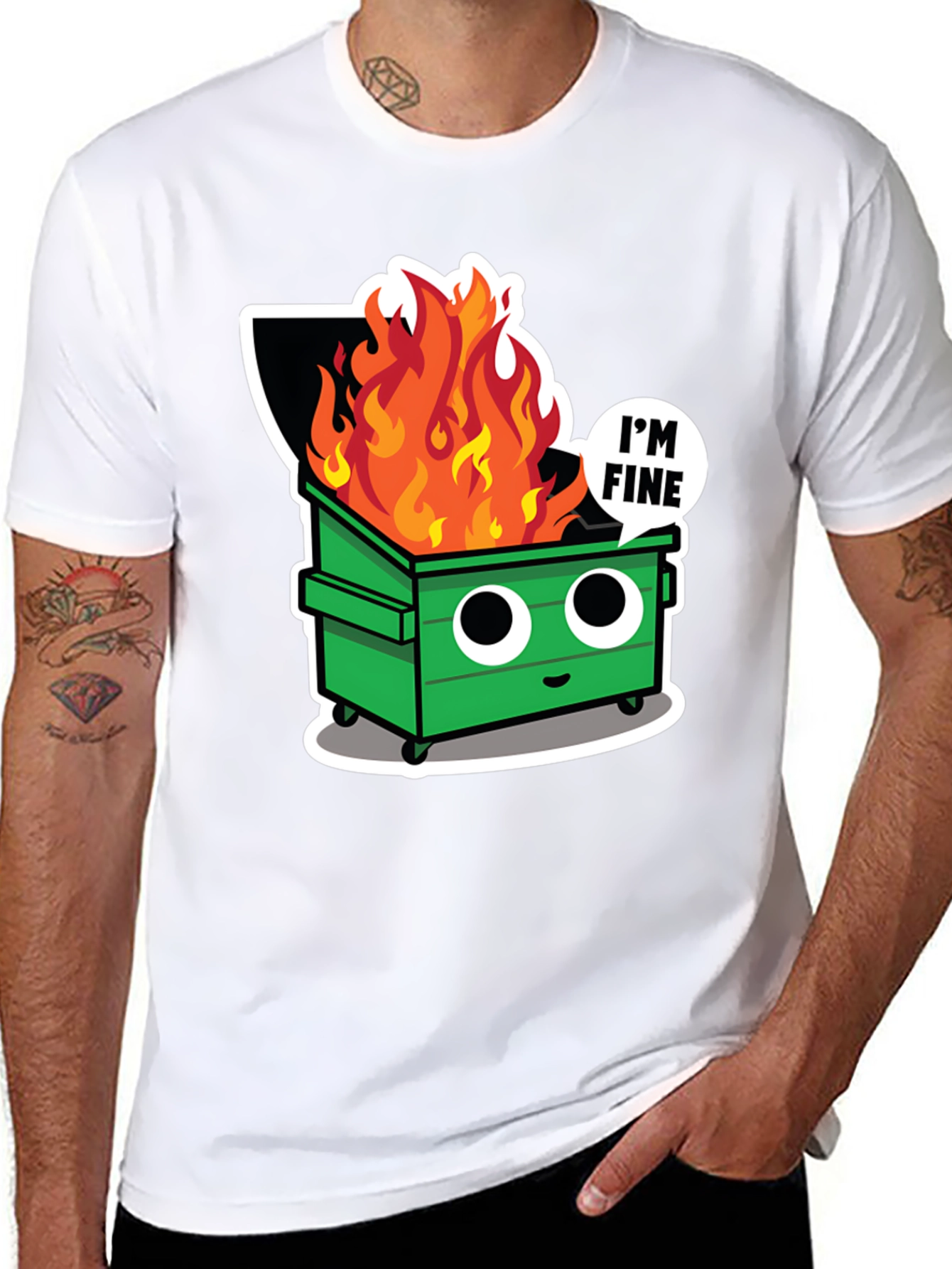 Dumpster Fire T-Shirt - Im Fine Tee