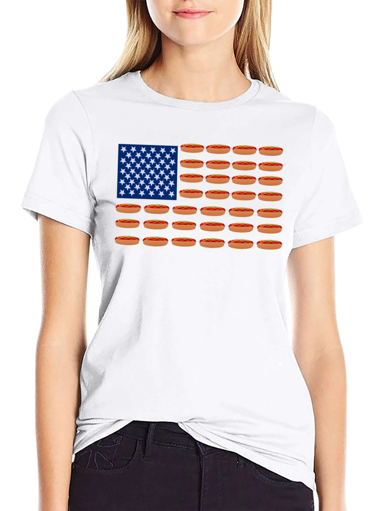 Hot Dog American Flag T-Shirt - Patriotic Apparel
