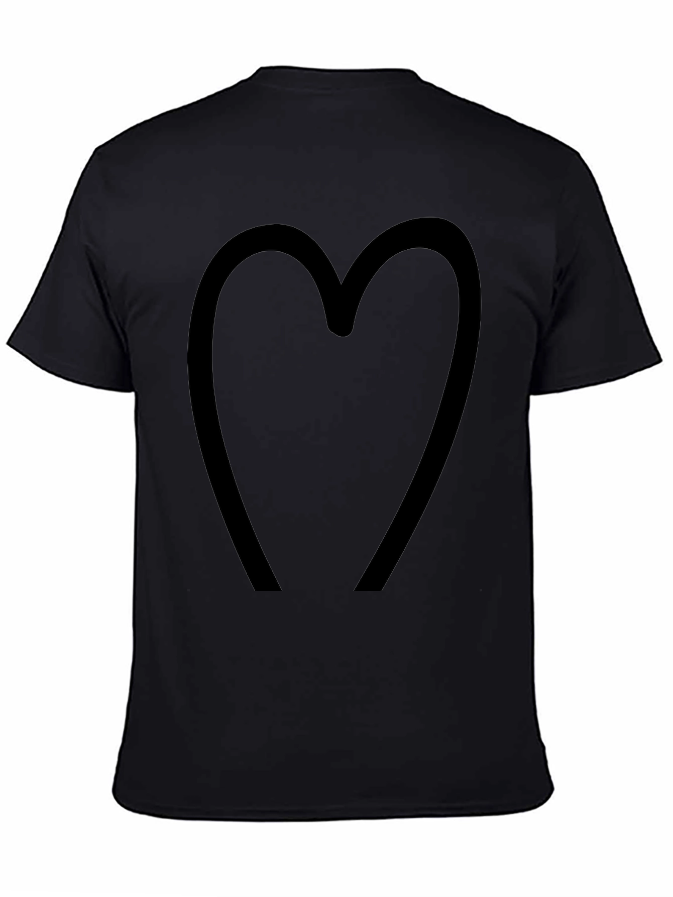 Simple Heart Tee - Black Cotton Blend Casual Wear