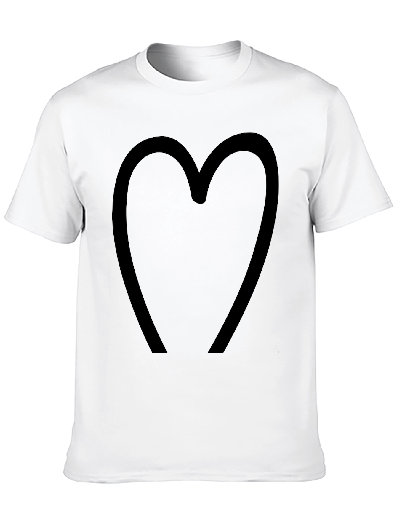 Simple Heart Tee - Black Cotton Blend Casual Wear