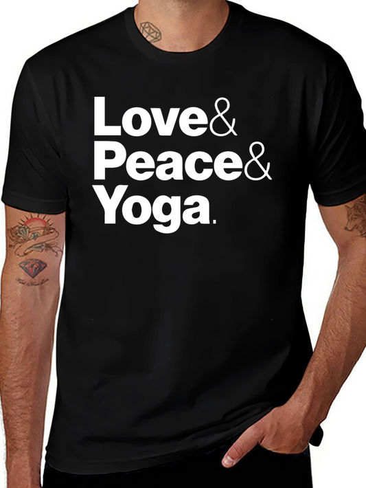 Love Peace Yoga T-Shirt - Black Cotton Blend