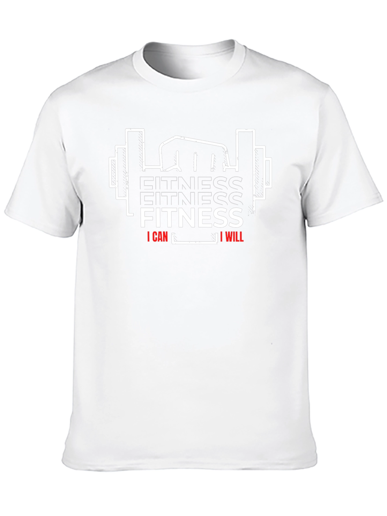 Fitness I Can I Will Black T-Shirt