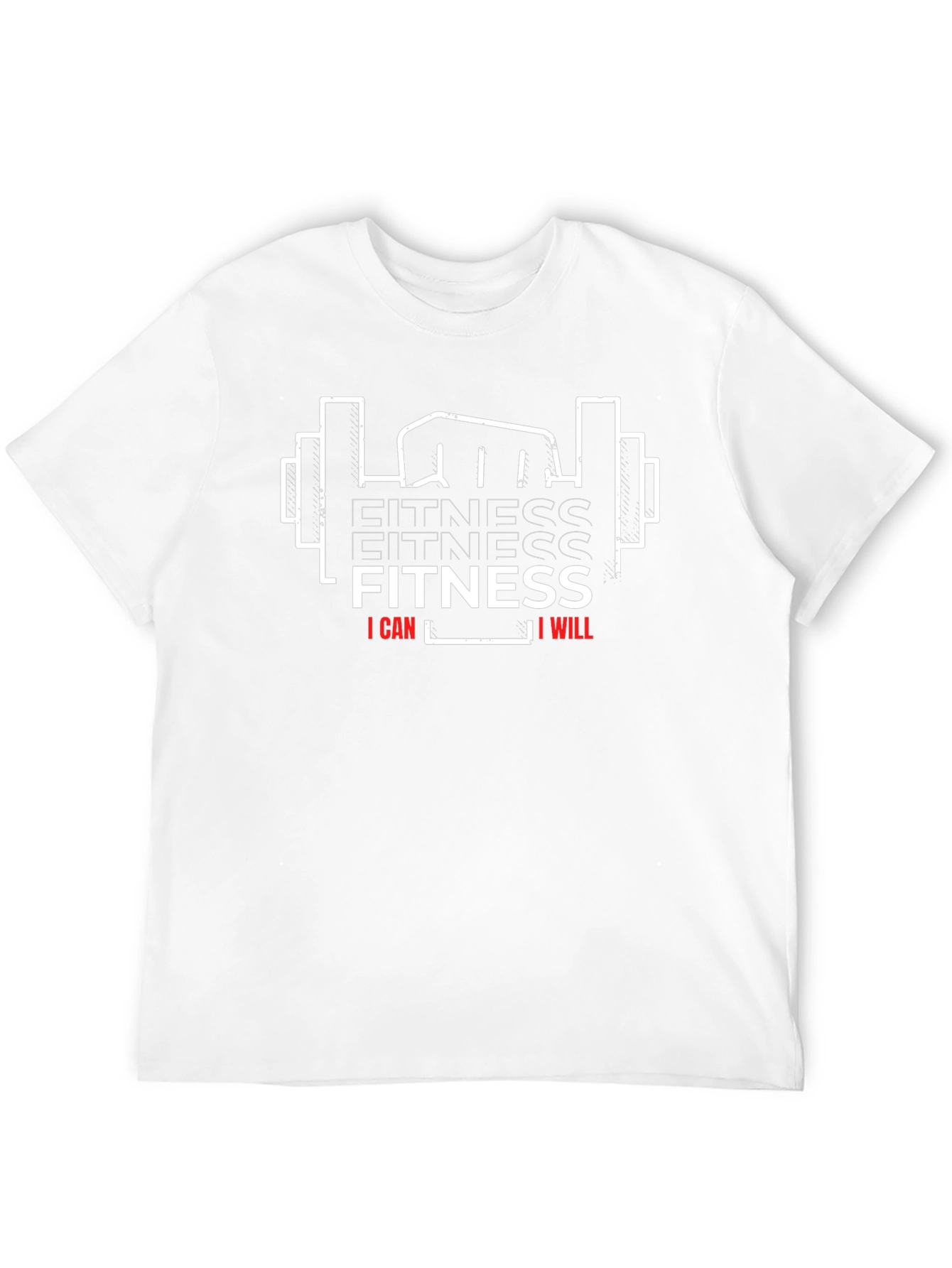 Fitness I Can I Will Black T-Shirt