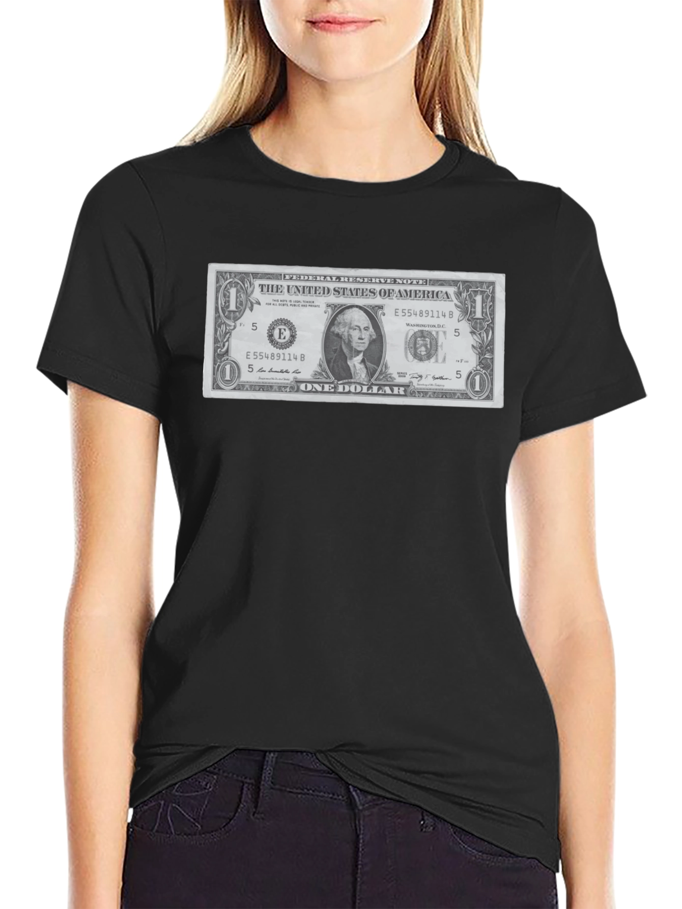 One Dollar Bill Graphic T-Shirt - Novelty Tee