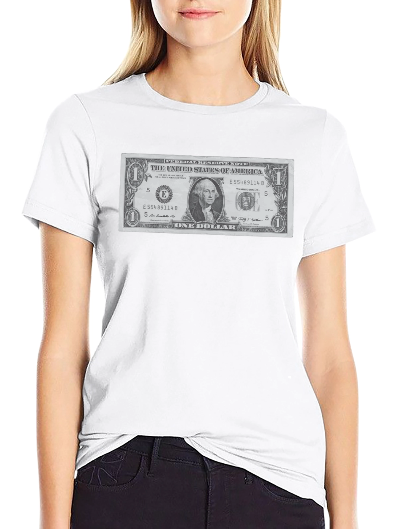 One Dollar Bill Graphic T-Shirt - Novelty Tee