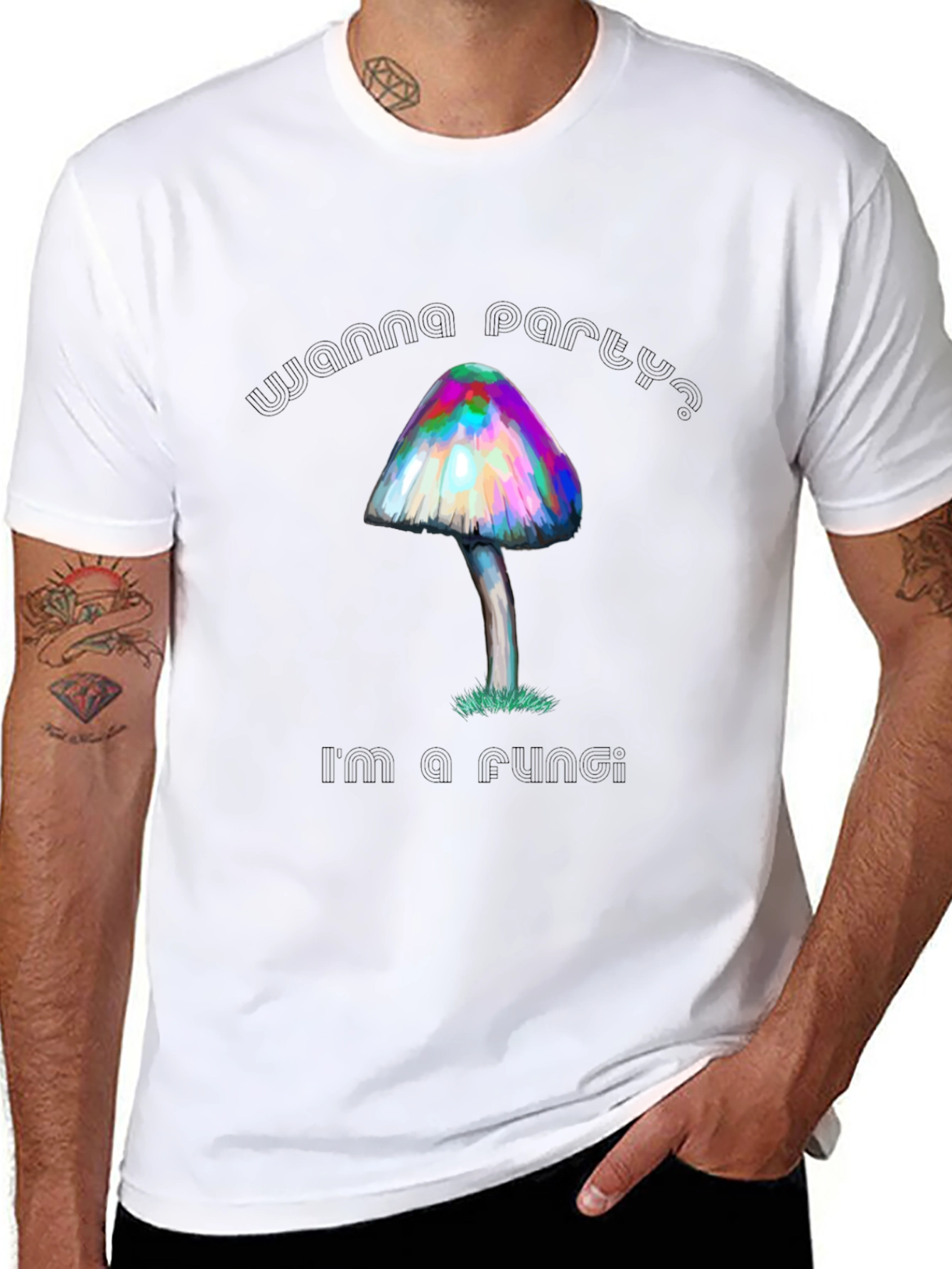 Psychedelic Mushroom T-Shirt Wanna Party? Fungi Tee