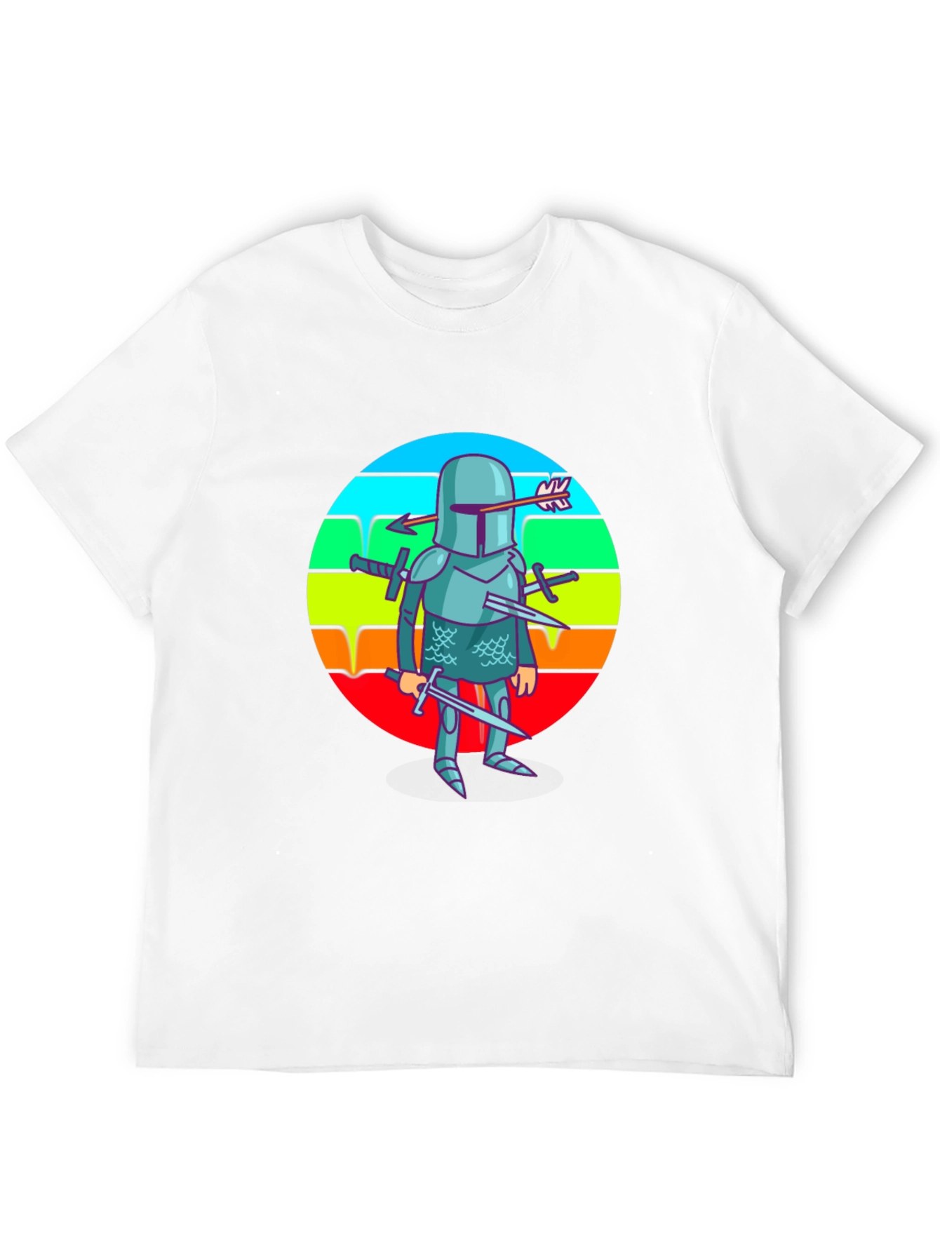 Humorous Knight T-Shirt - Cartoon Style