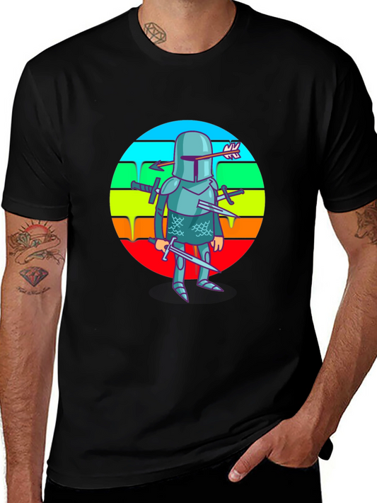 Humorous Knight T-Shirt - Cartoon Style