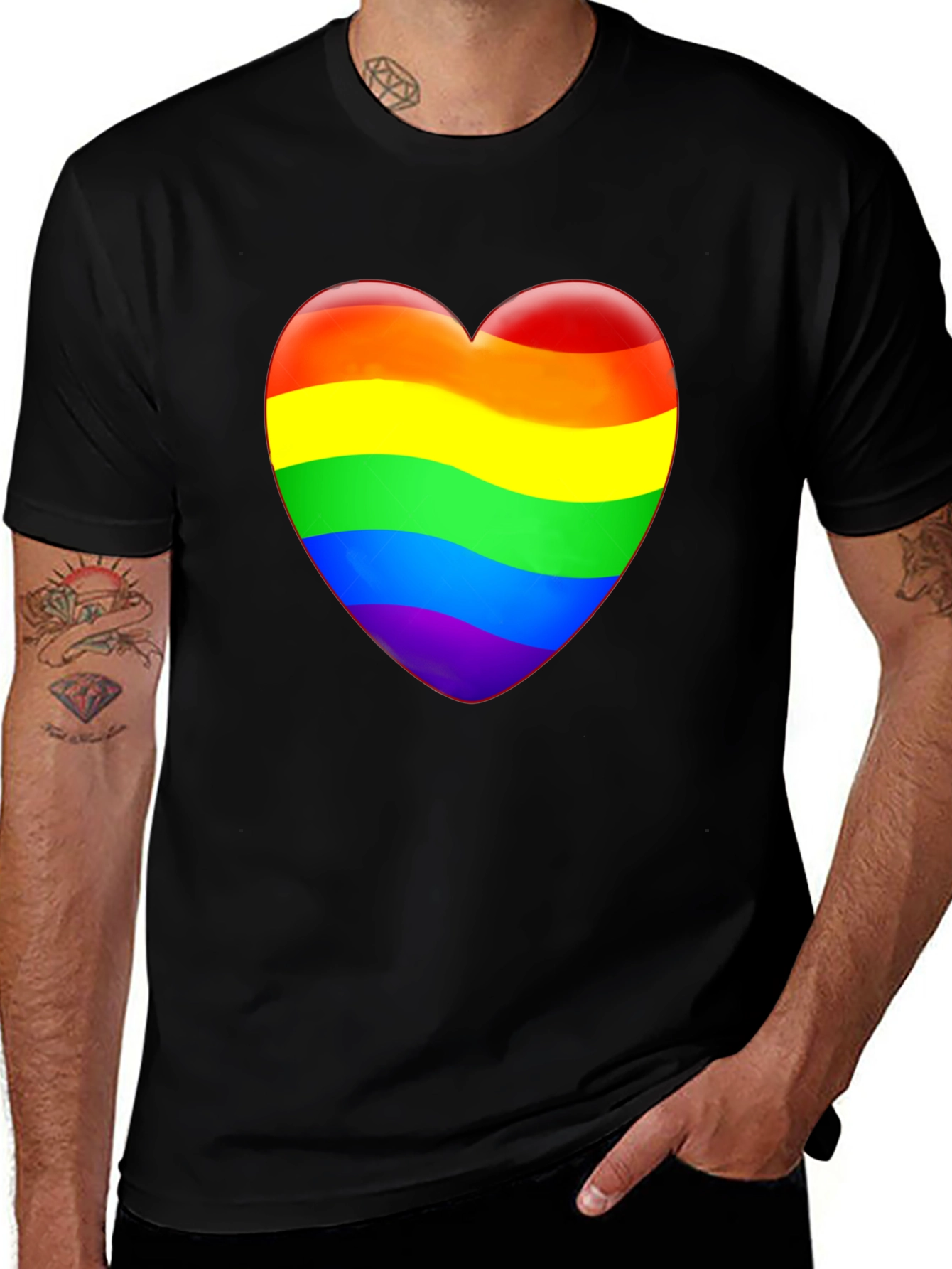 Rainbow Heart Graphic T-Shirt - Pride Apparel