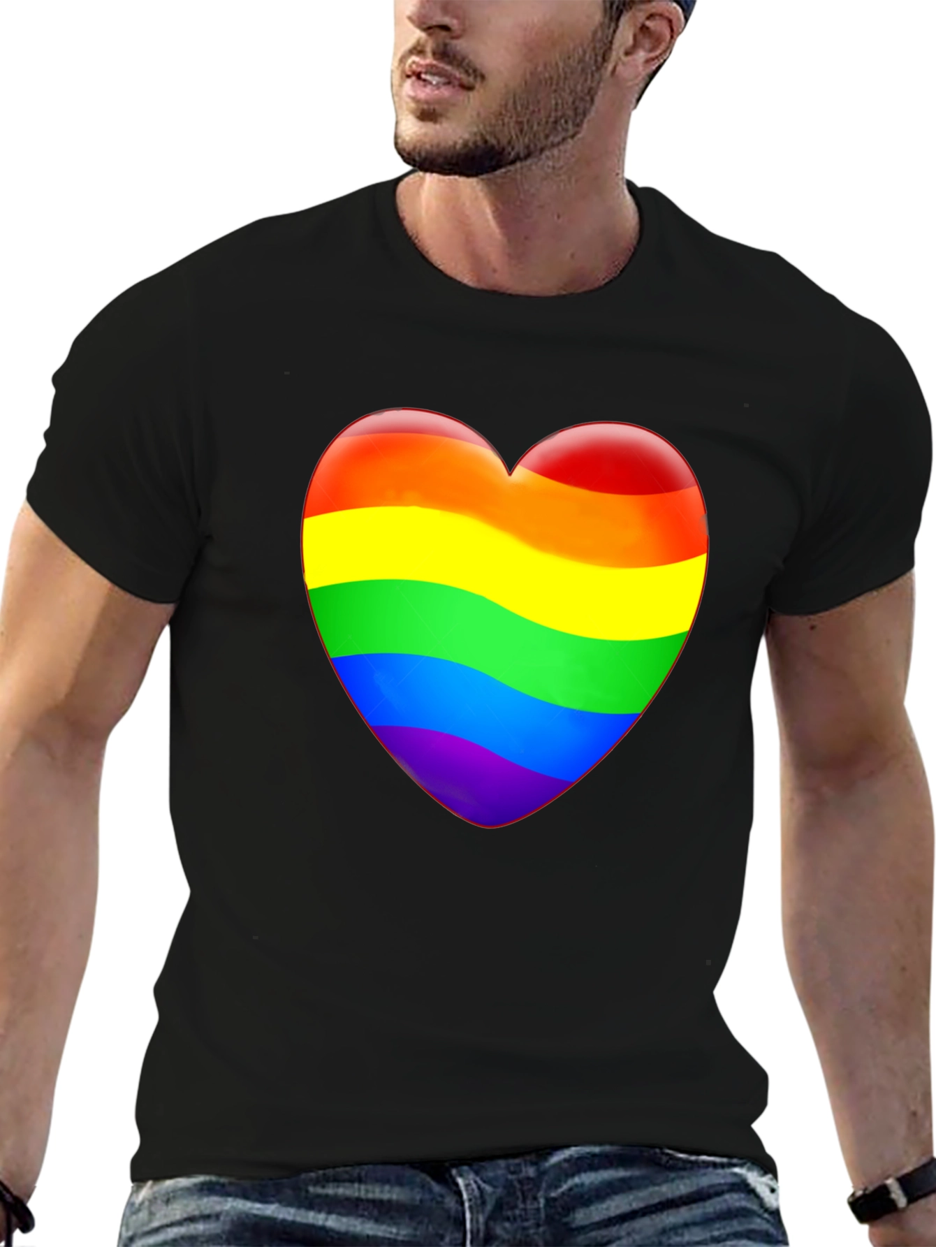 Rainbow Heart Graphic T-Shirt - Pride Apparel
