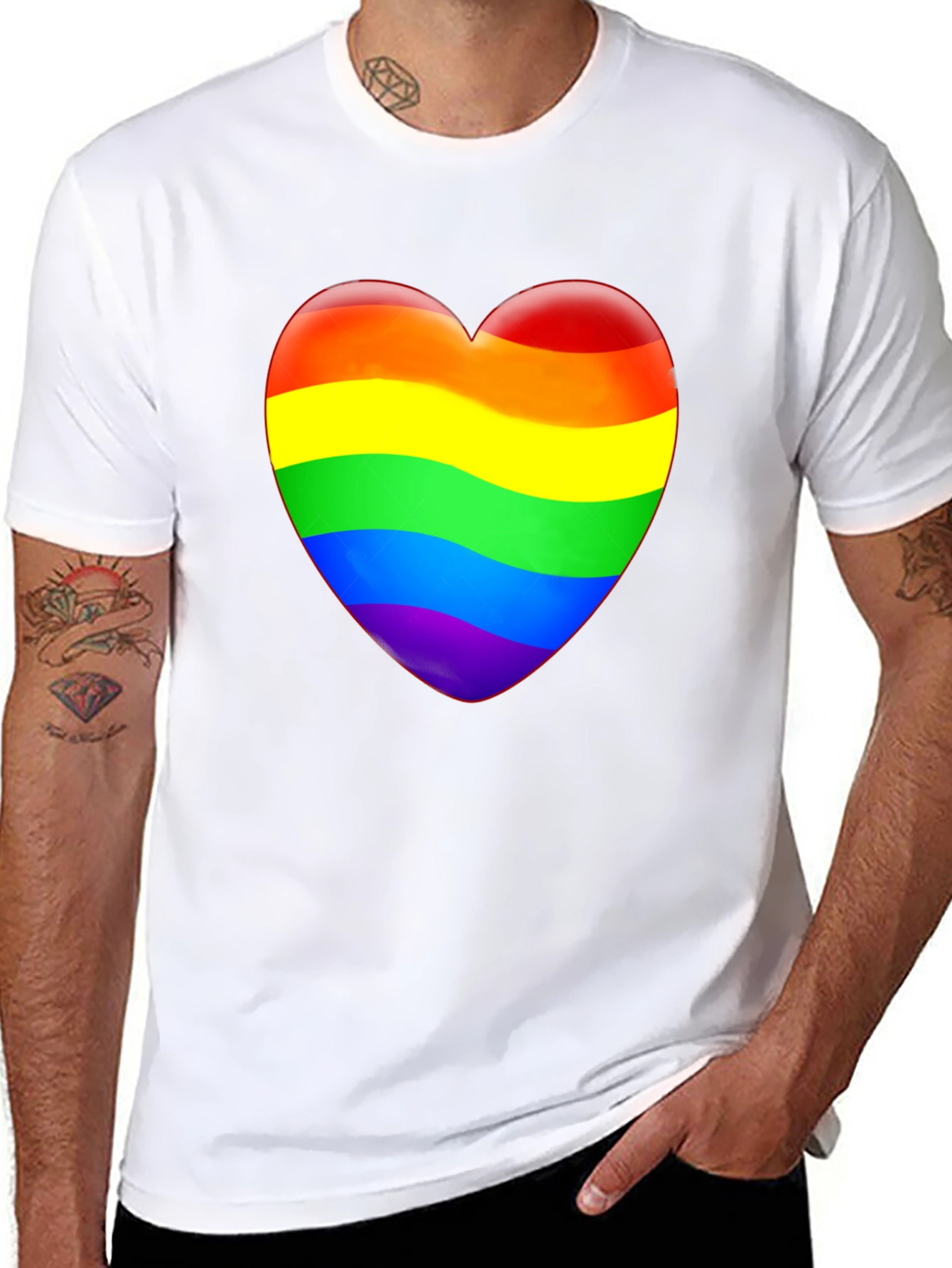 Rainbow Heart Graphic T-Shirt - Pride Apparel