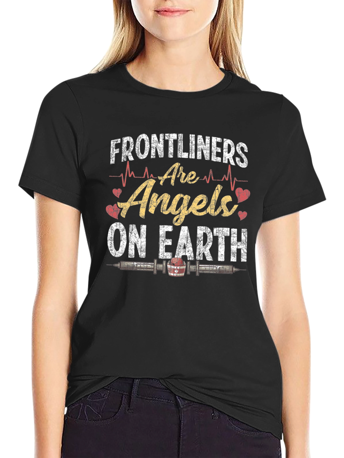 Frontliners Are Angels On Earth Graphic T-Shirt