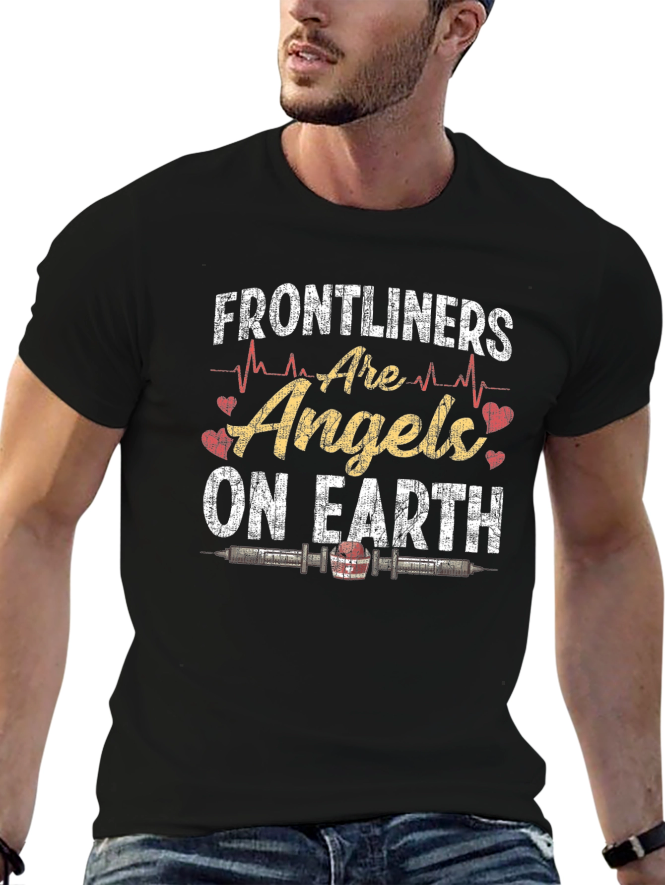 Frontliners Are Angels On Earth Graphic T-Shirt