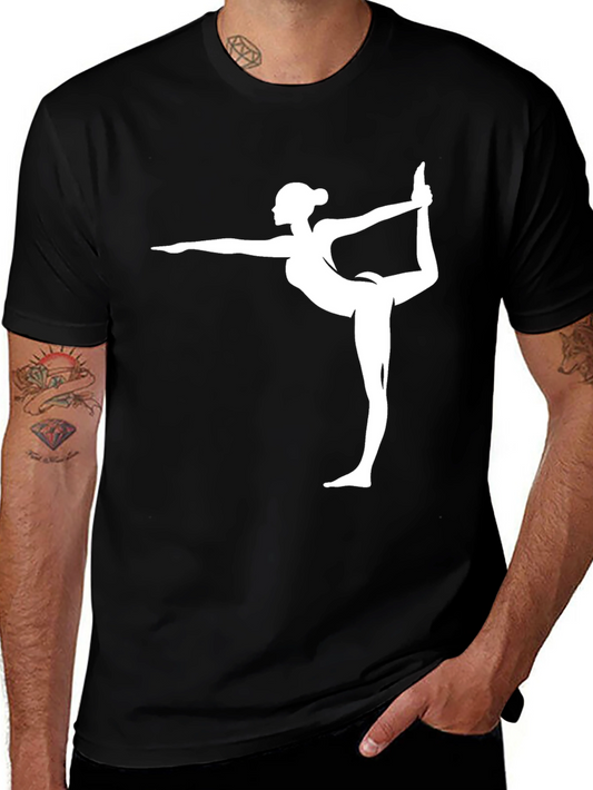 Yoga Pose Graphic T-Shirt - Black Cotton Tee