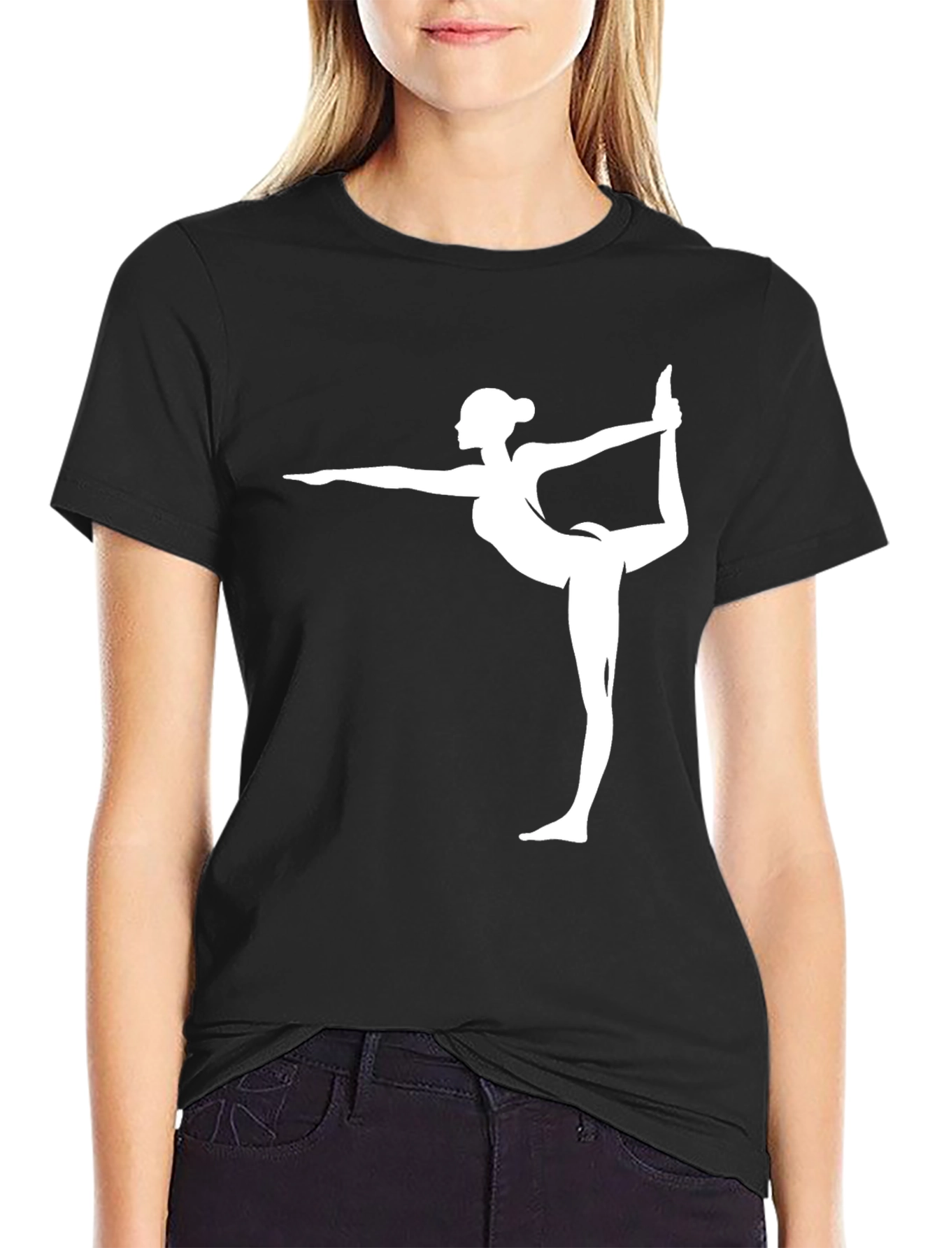 Yoga Pose Graphic T-Shirt - Black Cotton Tee