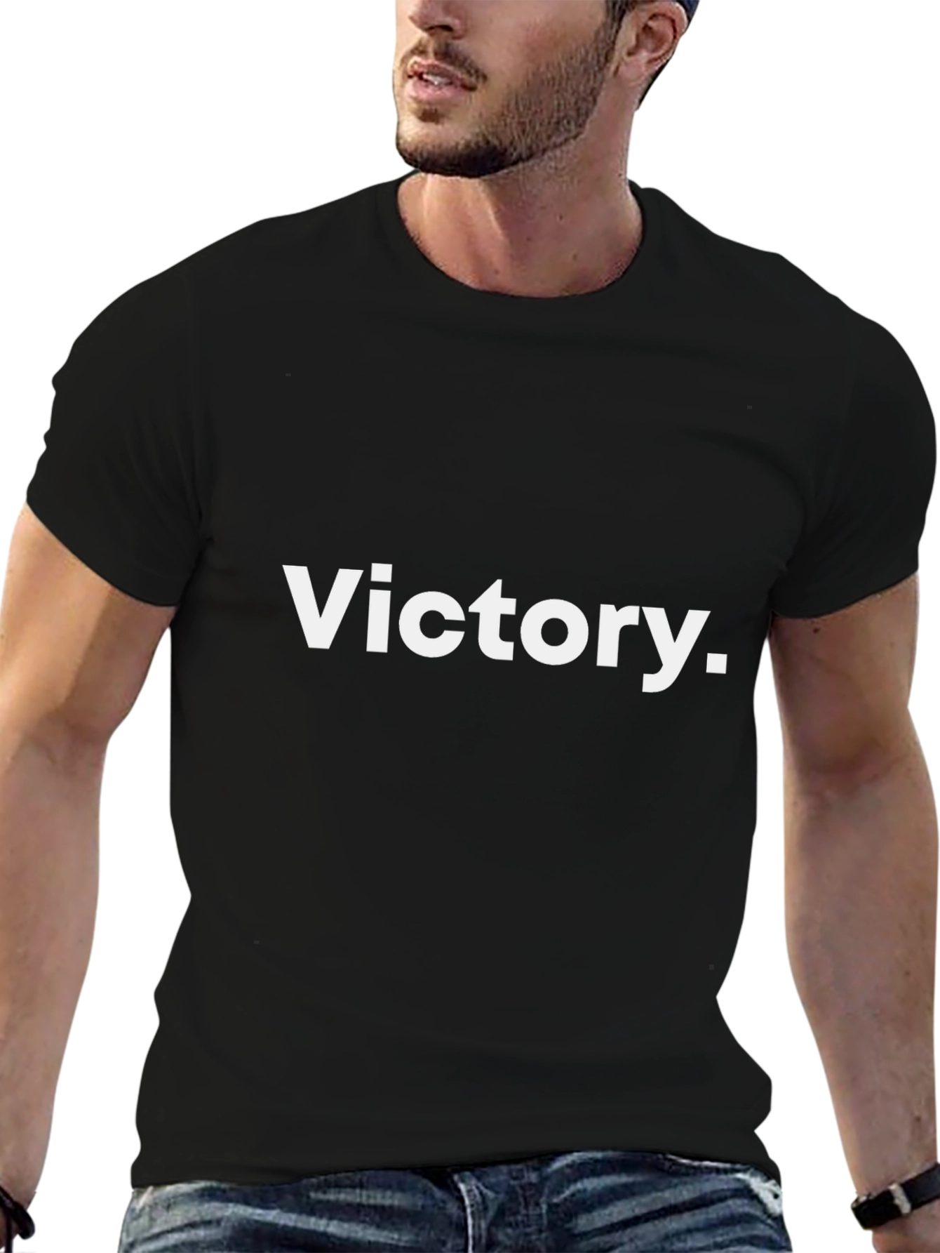 Victory Slogan T-Shirt - Classic Crew Neck Tee