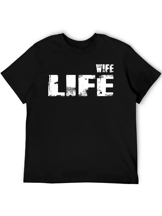 Wife Life Distressed Black T-Shirt