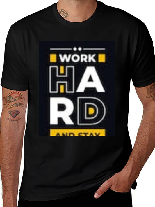 Work Hard Stay Positive Black Graphic Tee