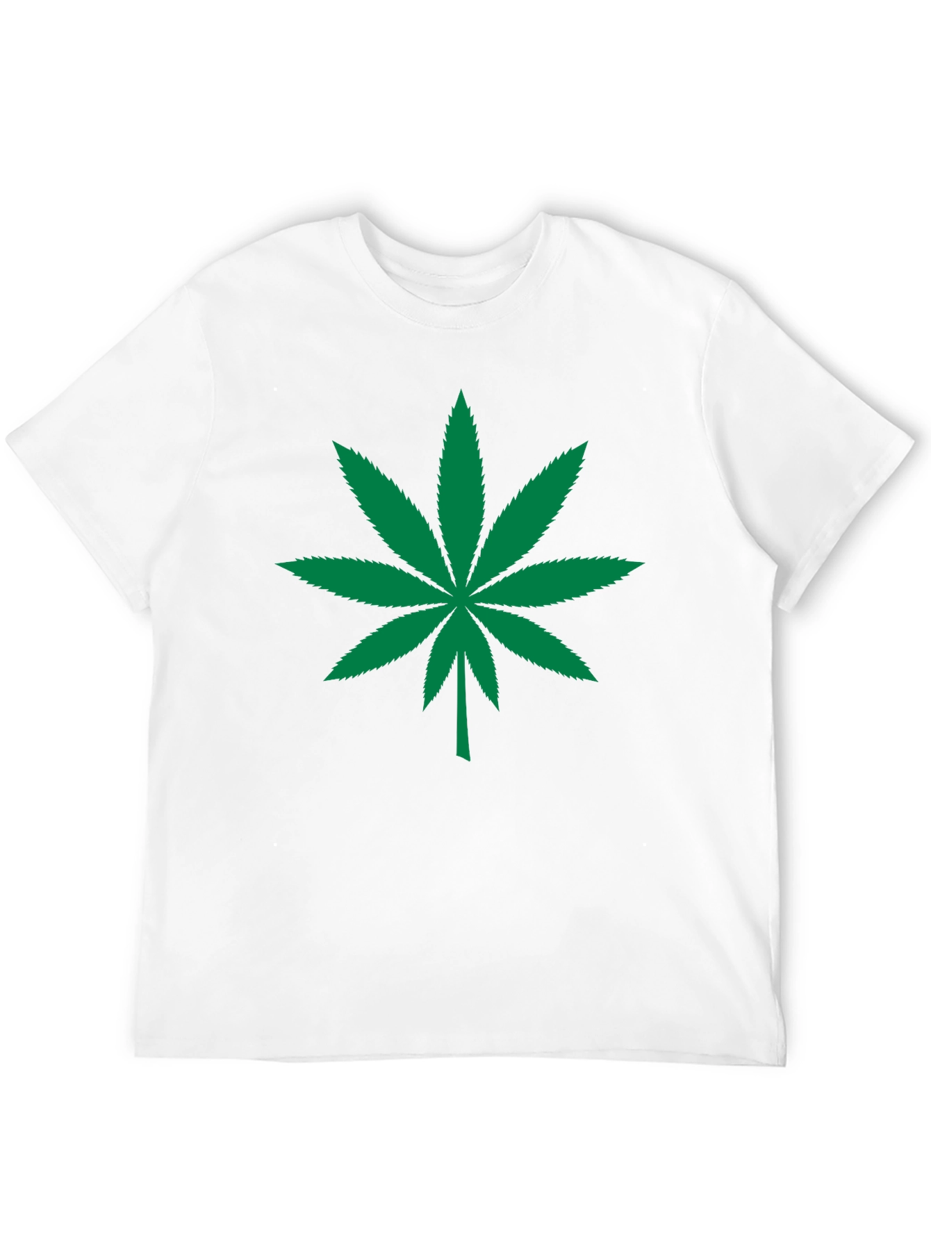 Cannabis Leaf Graphic Tee - Black Cotton T-Shirt