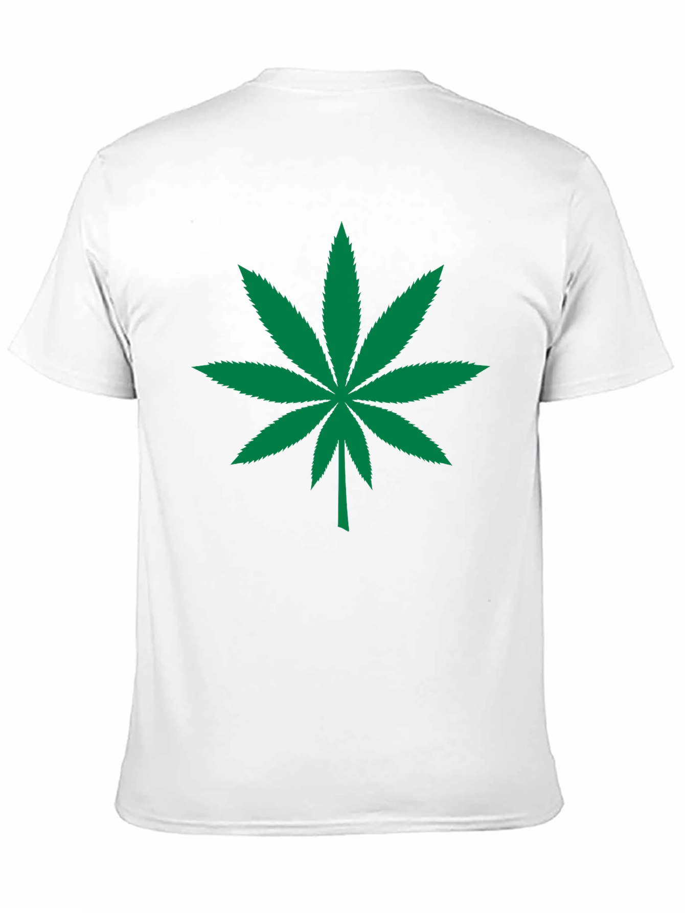 Cannabis Leaf Graphic Tee - Black Cotton T-Shirt