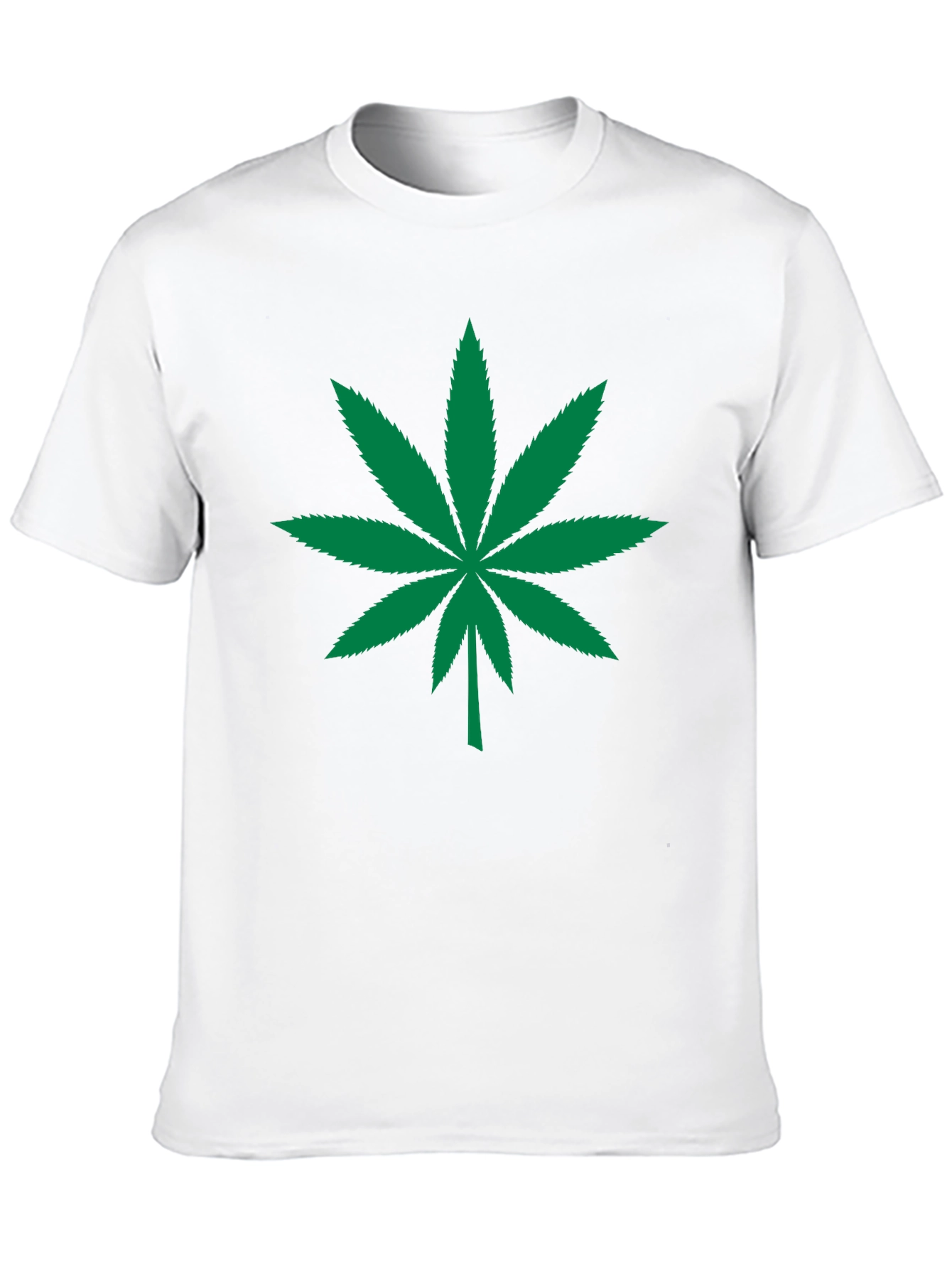 Cannabis Leaf Graphic Tee - Black Cotton T-Shirt