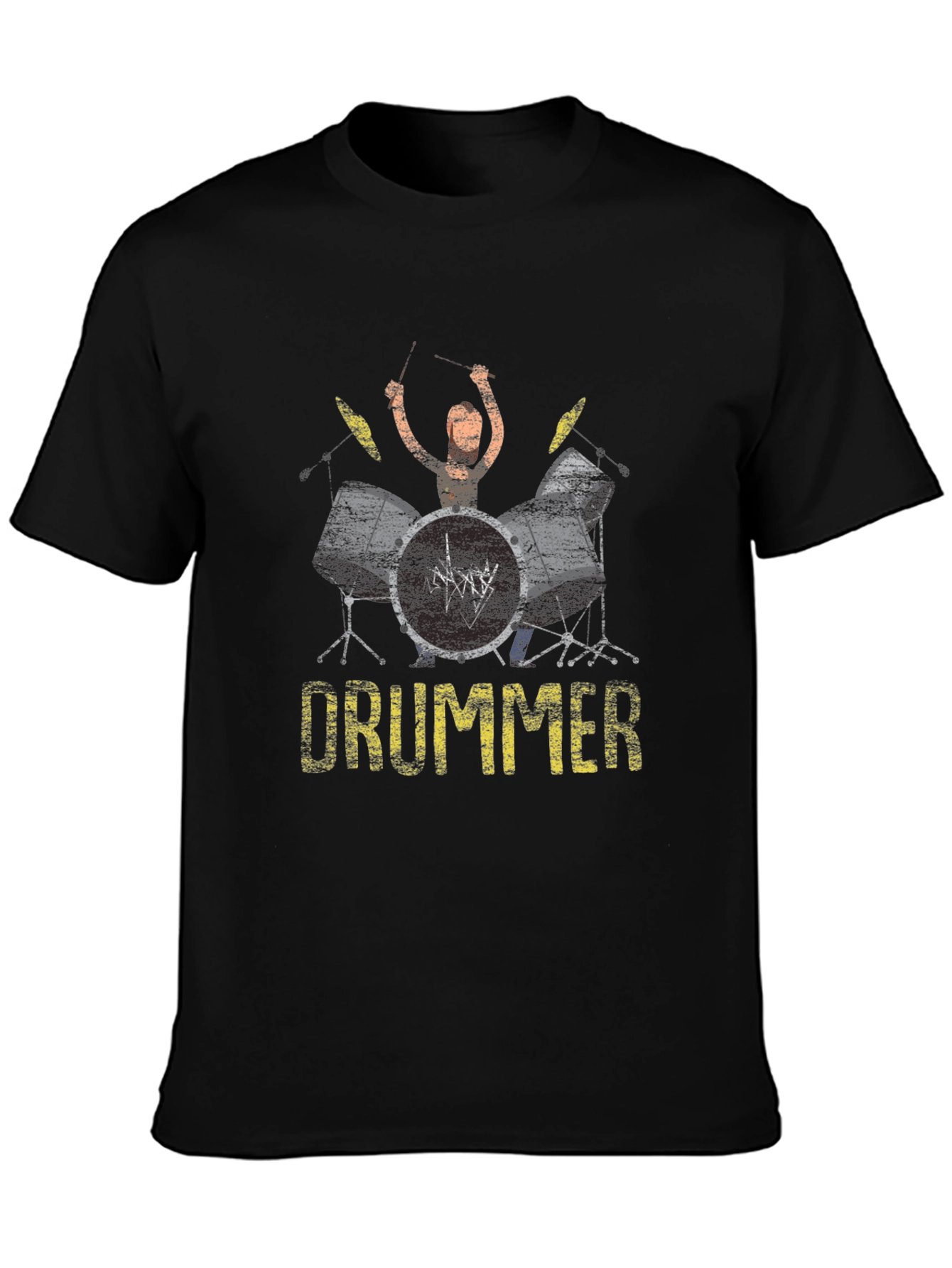 Drummer Graphic Print Black T-Shirt