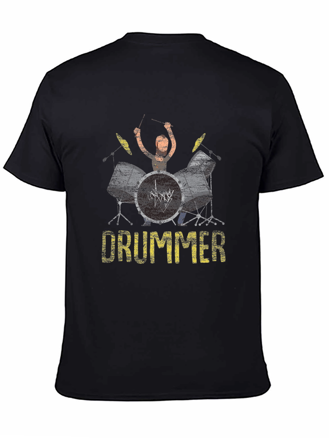 Drummer Graphic Print Black T-Shirt