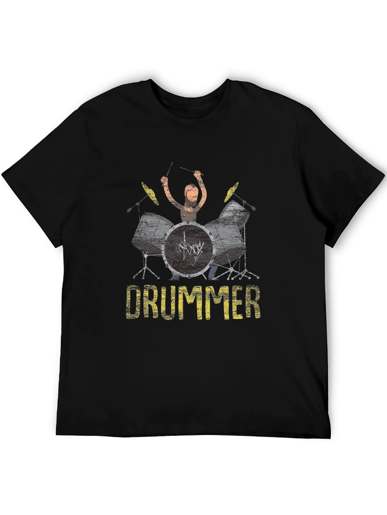 Drummer Graphic Print Black T-Shirt