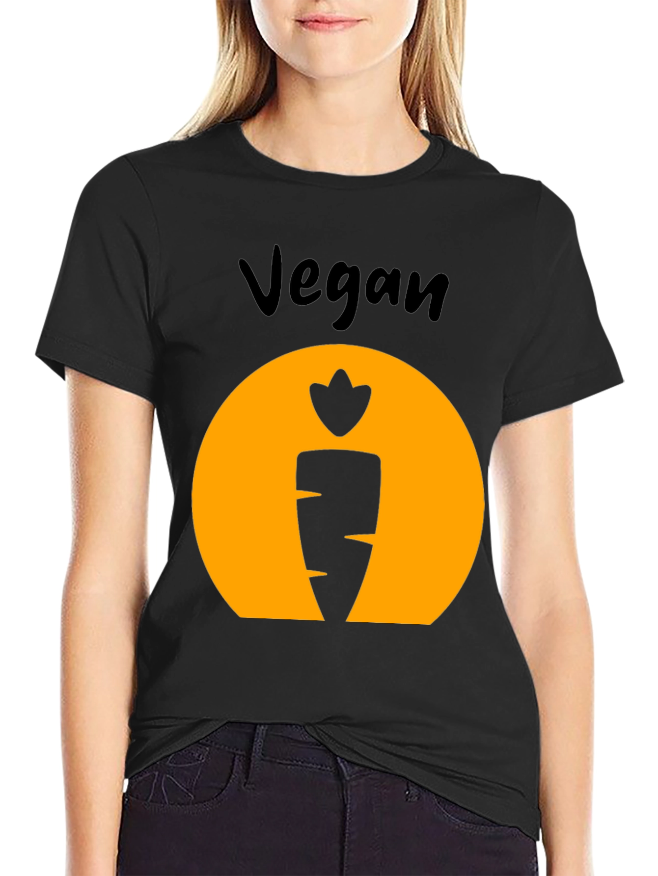 Vegan Carrot Graphic Tee - Black