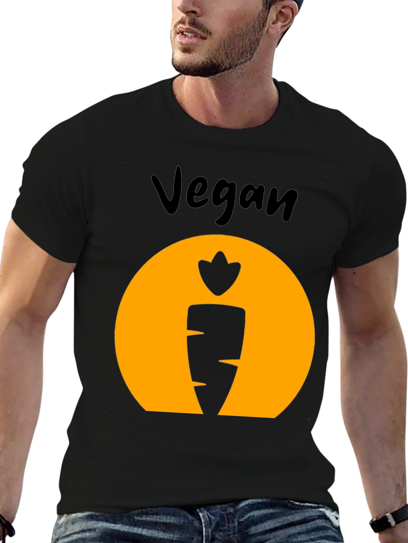 Vegan Carrot Graphic Tee - Black