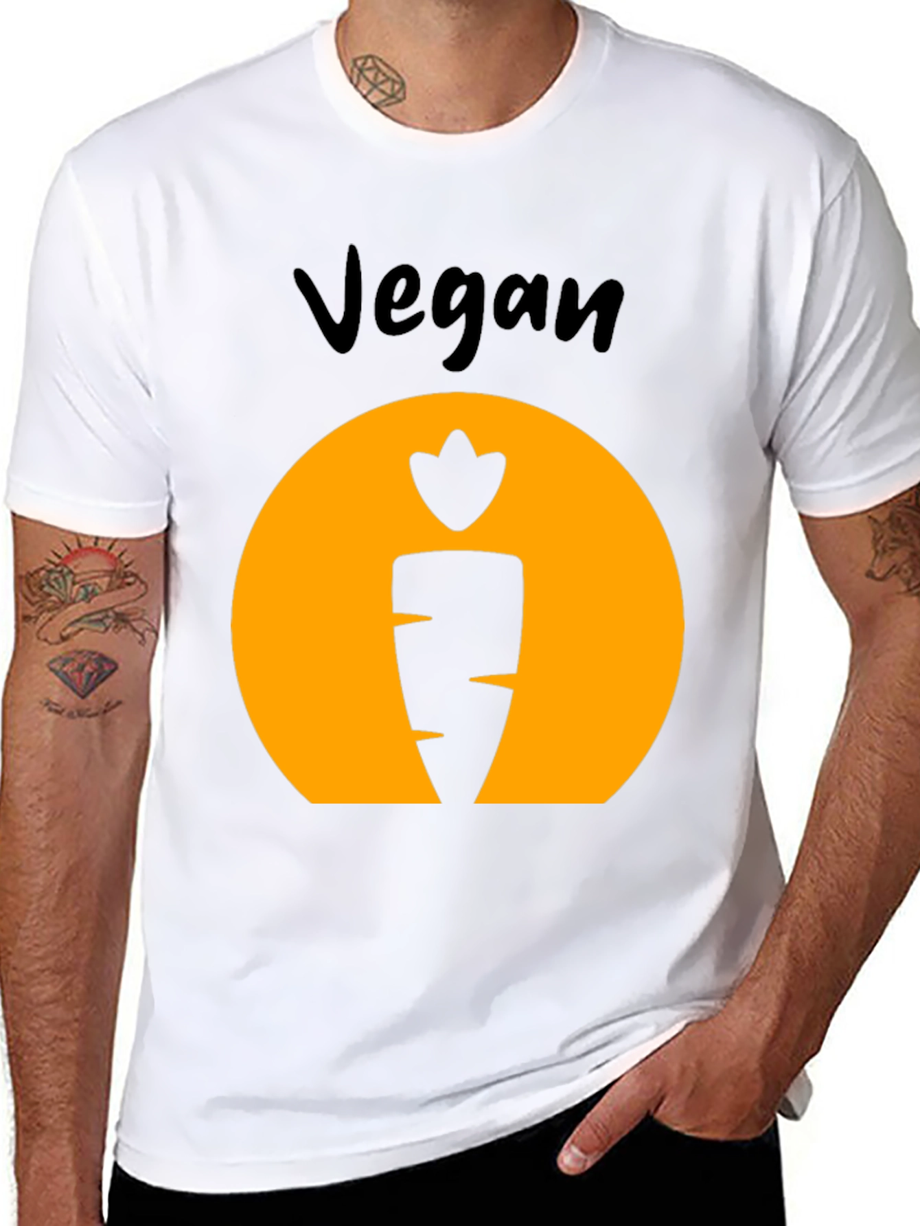Vegan Carrot Graphic Tee - Black