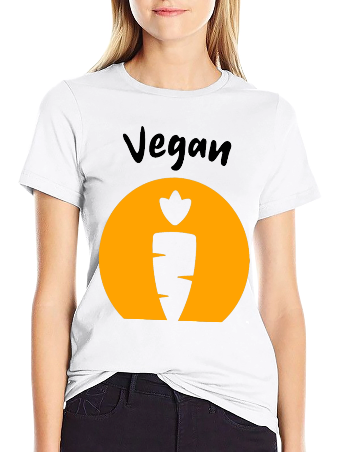 Vegan Carrot Graphic Tee - Black