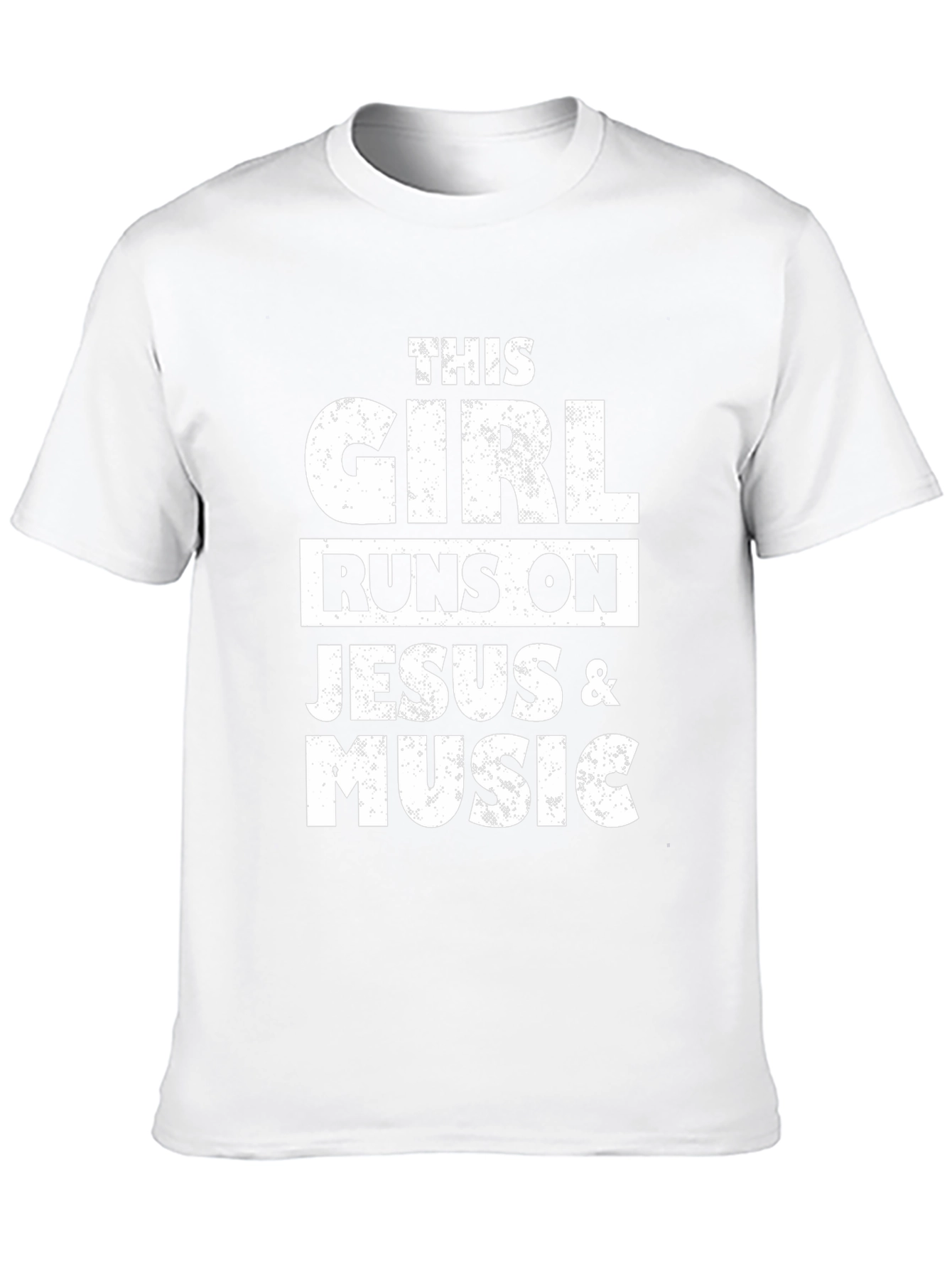 This Girl Runs on Jesus & Music Black T-Shirt