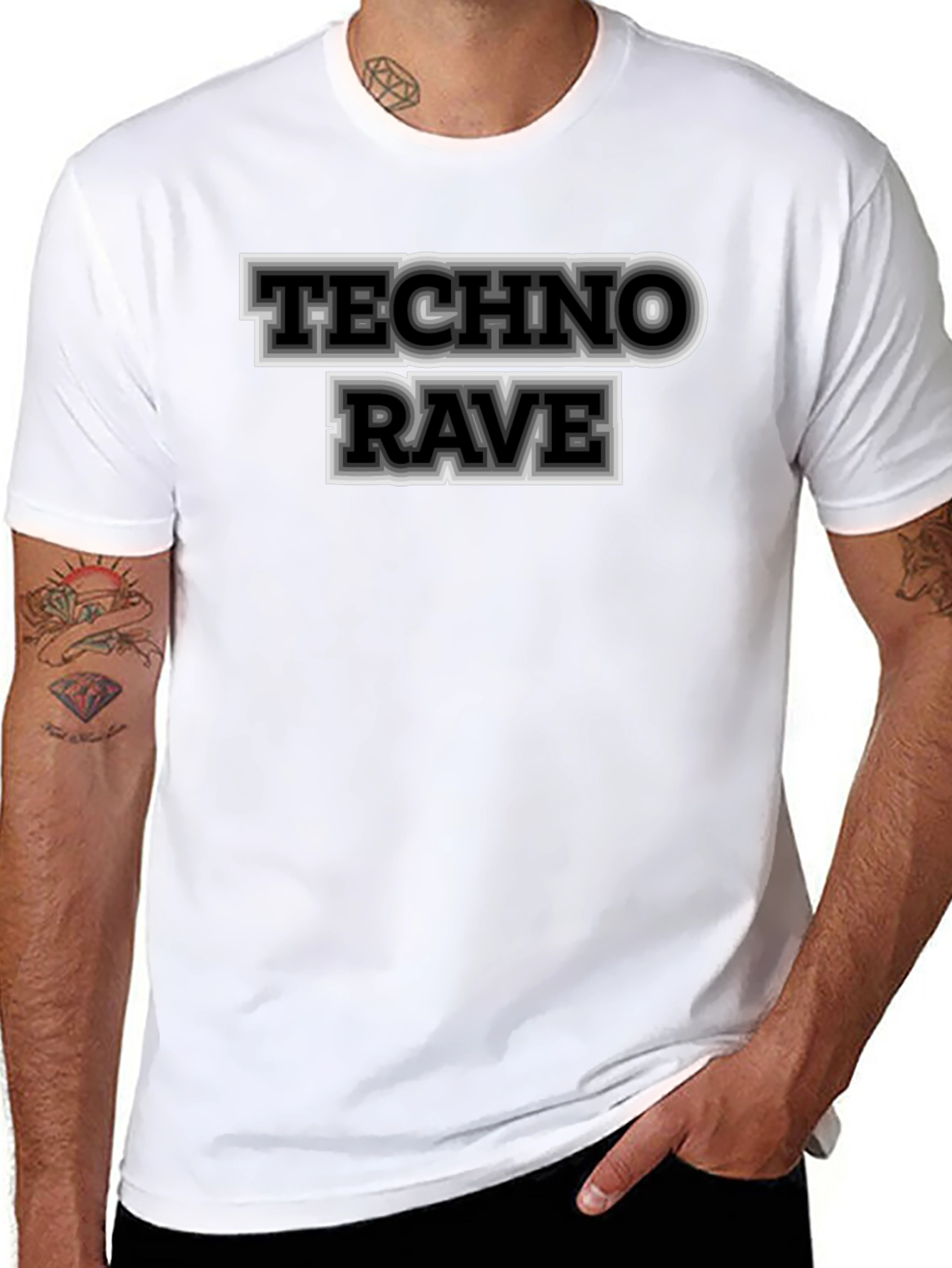 Techno Rave Graphic Tee - Black T-Shirt