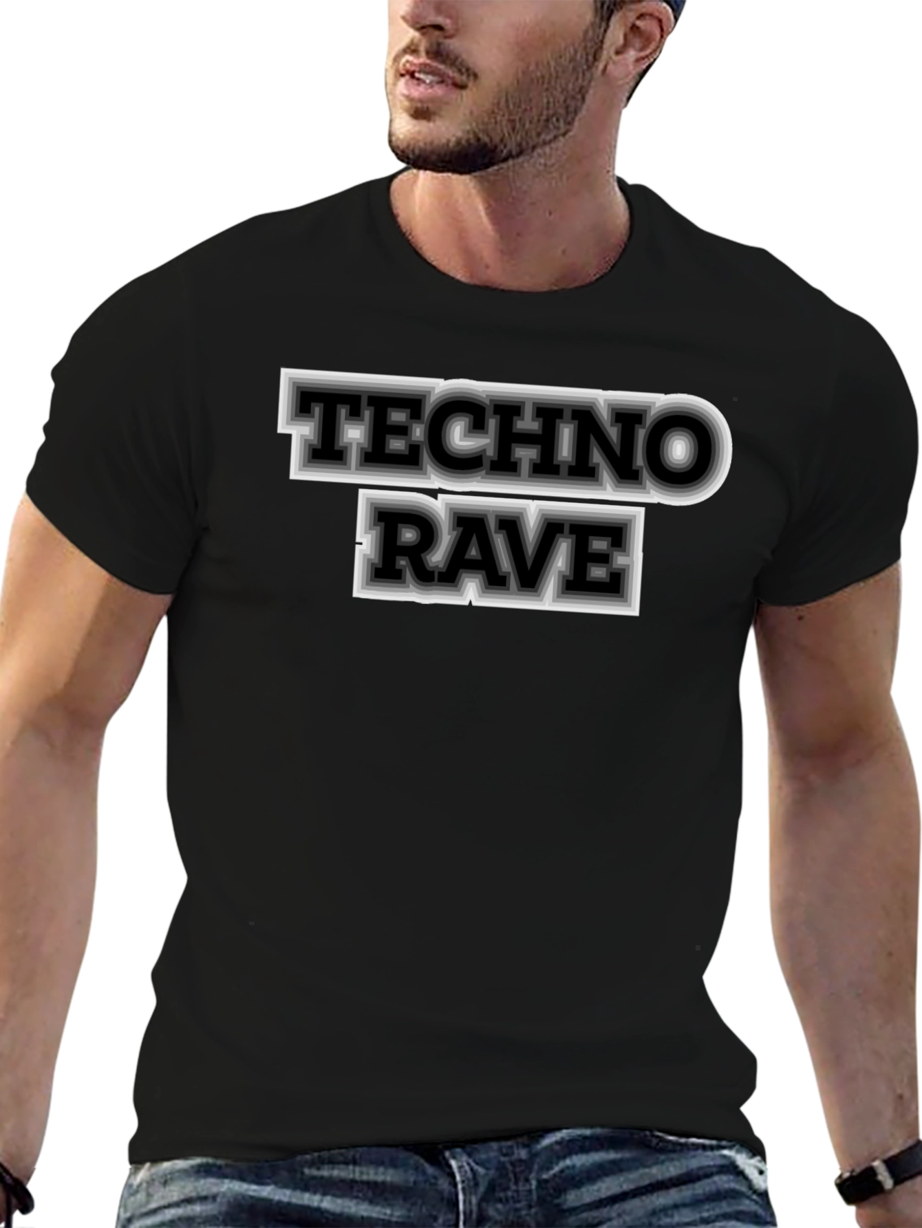 Techno Rave Graphic Tee - Black T-Shirt