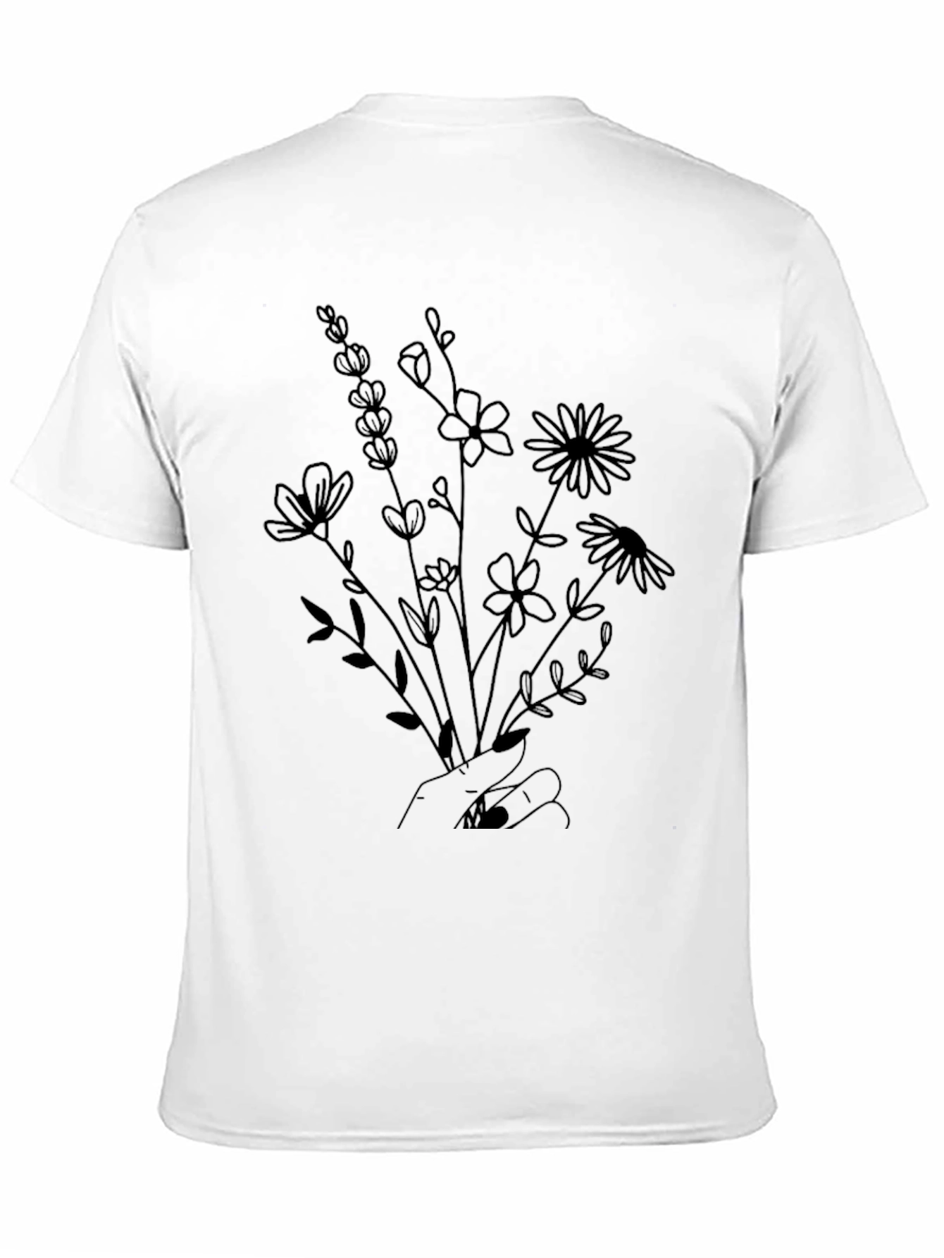 Floral Bouquet Graphic Tee - Hand Drawn Flowers