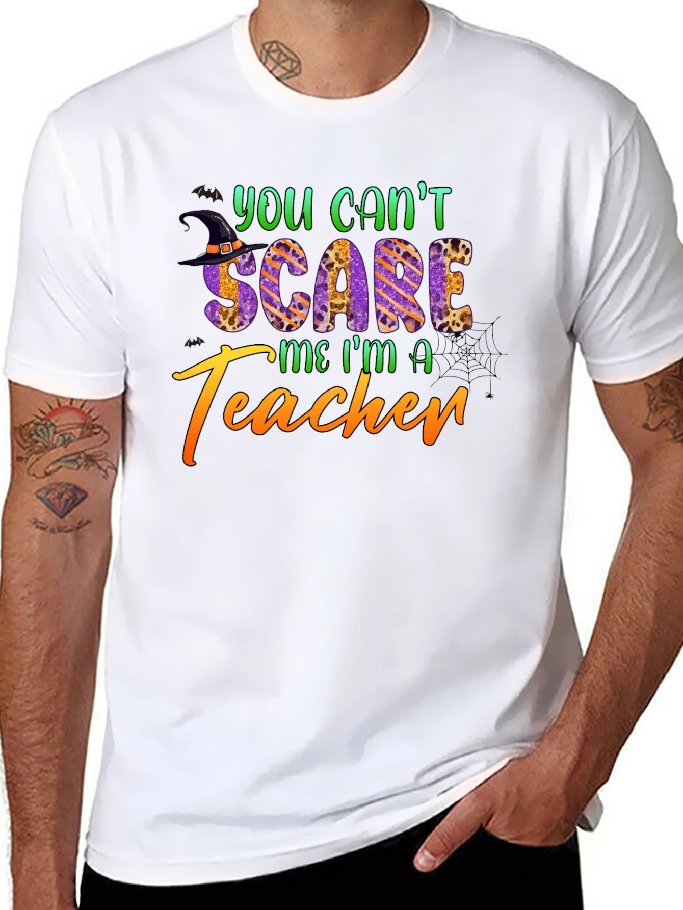 You Cant Scare Me Im a Teacher Halloween T-Shirt