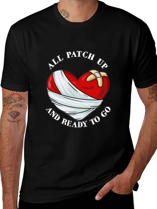 All Patched Up Heart Graphic Black T-Shirt