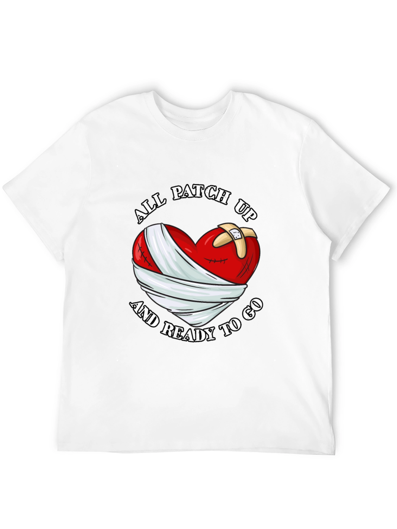 All Patched Up Heart Graphic Black T-Shirt