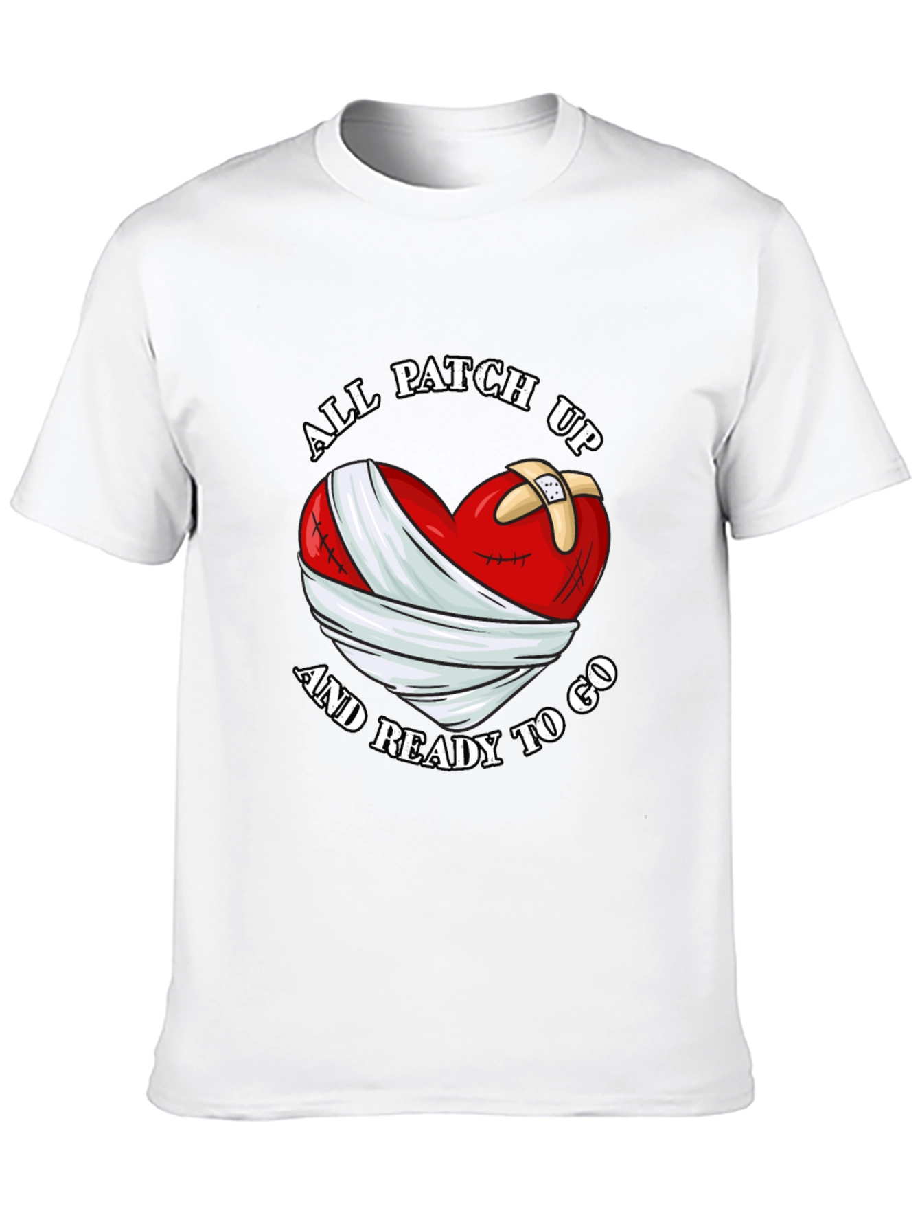 All Patched Up Heart Graphic Black T-Shirt