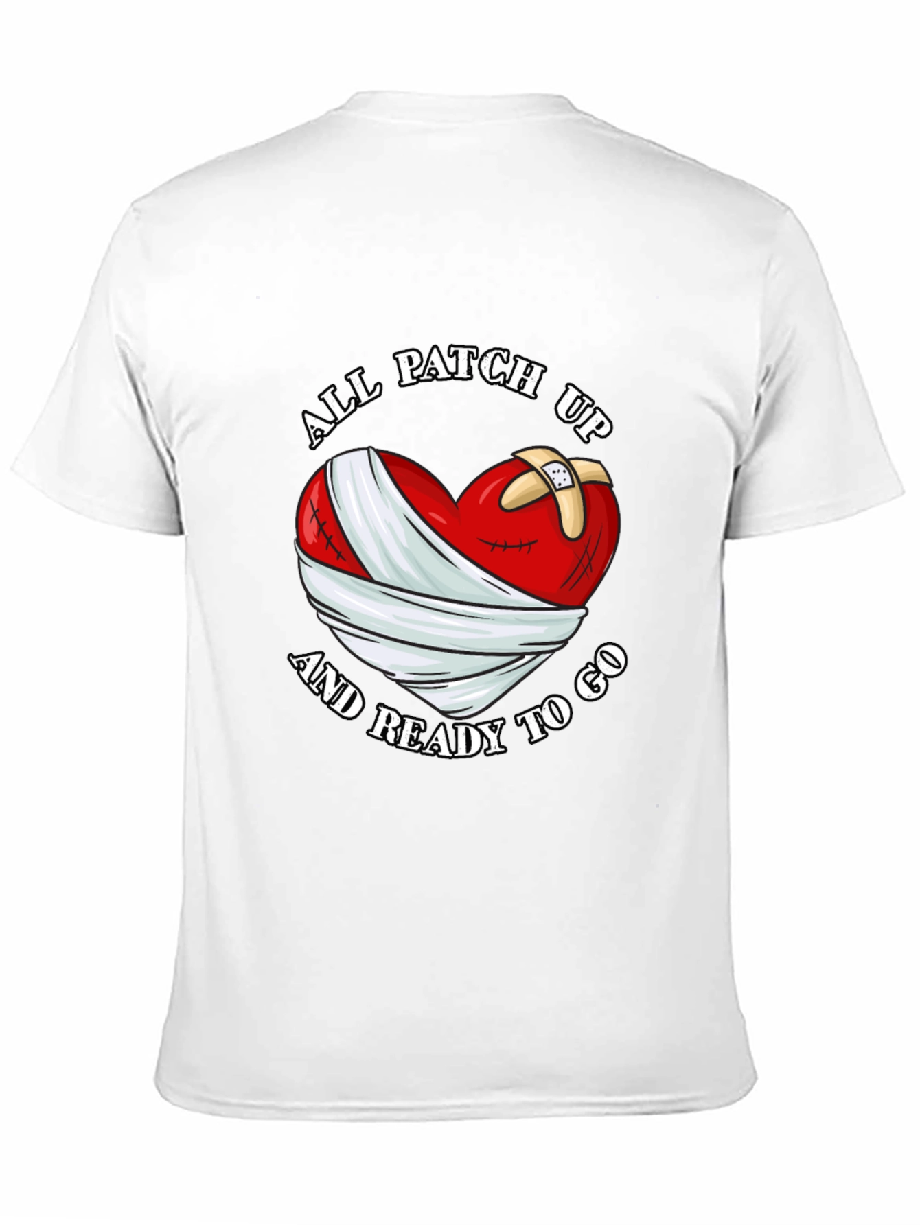 All Patched Up Heart Graphic Black T-Shirt