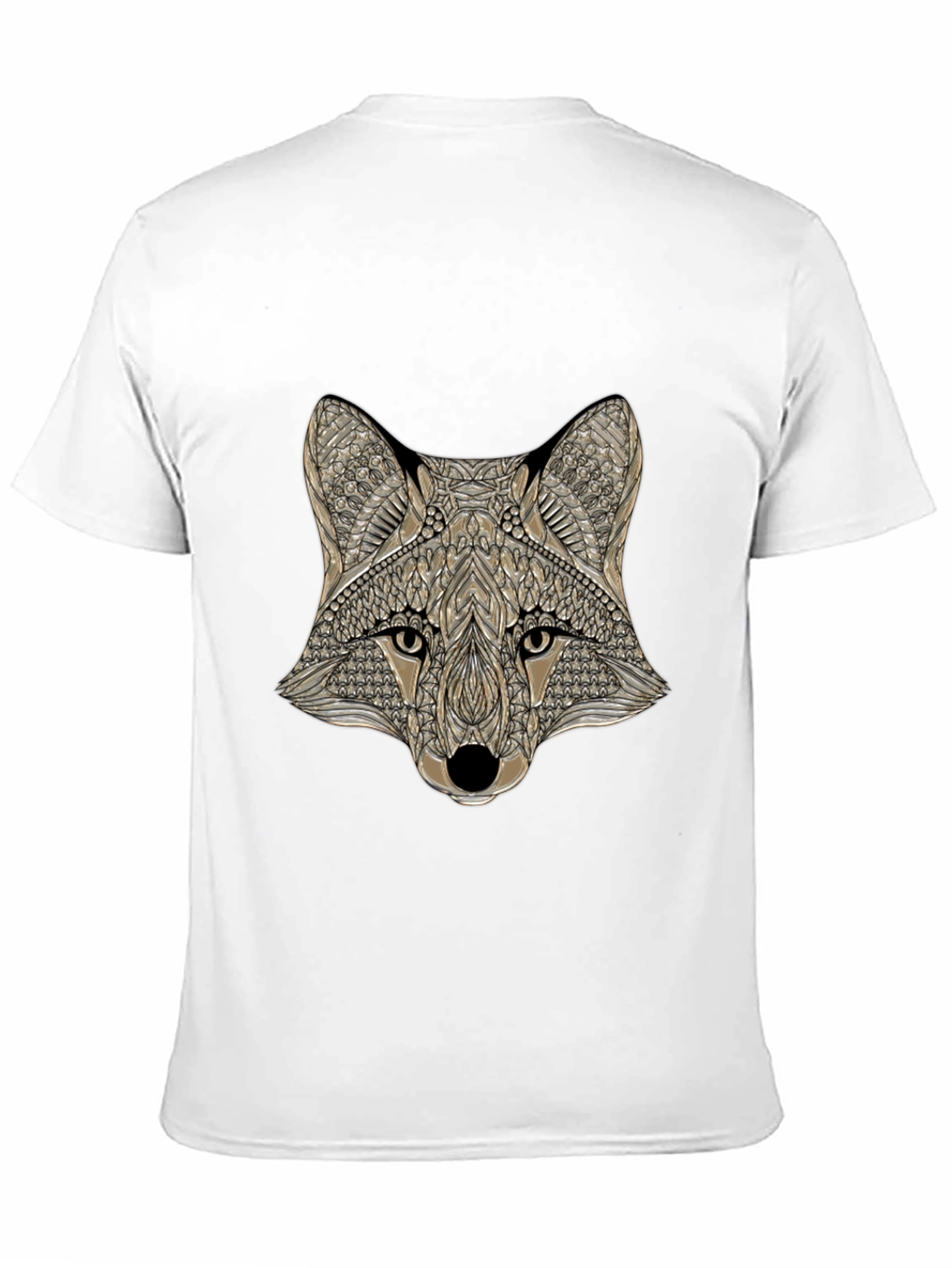 Geometric Fox Head Graphic Tee - Mens Black T-Shirt